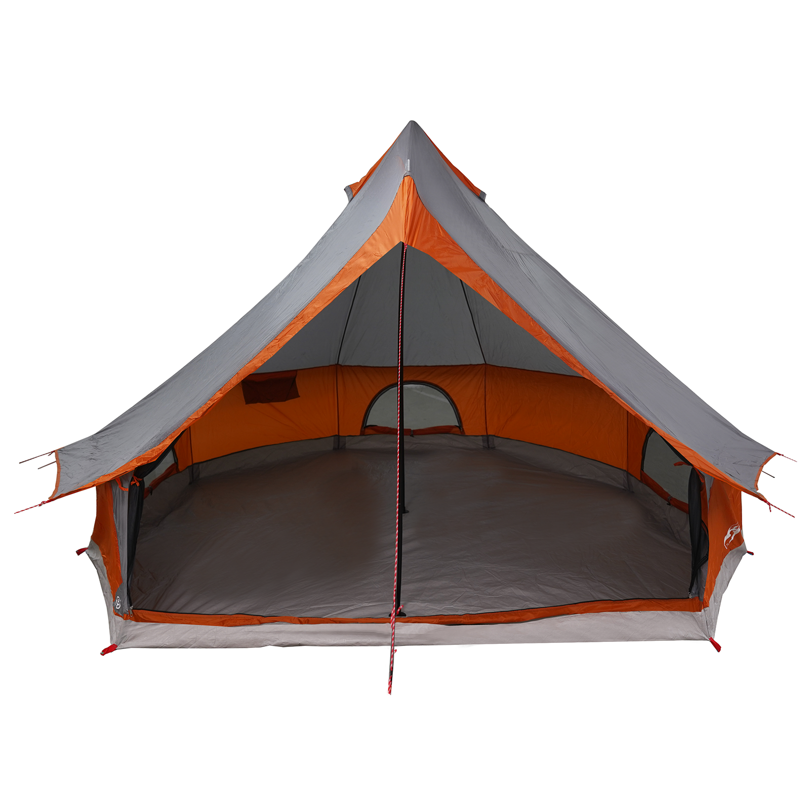 Family Tent Tipi Grey and Orange 8-Person Waterproof - Image 4