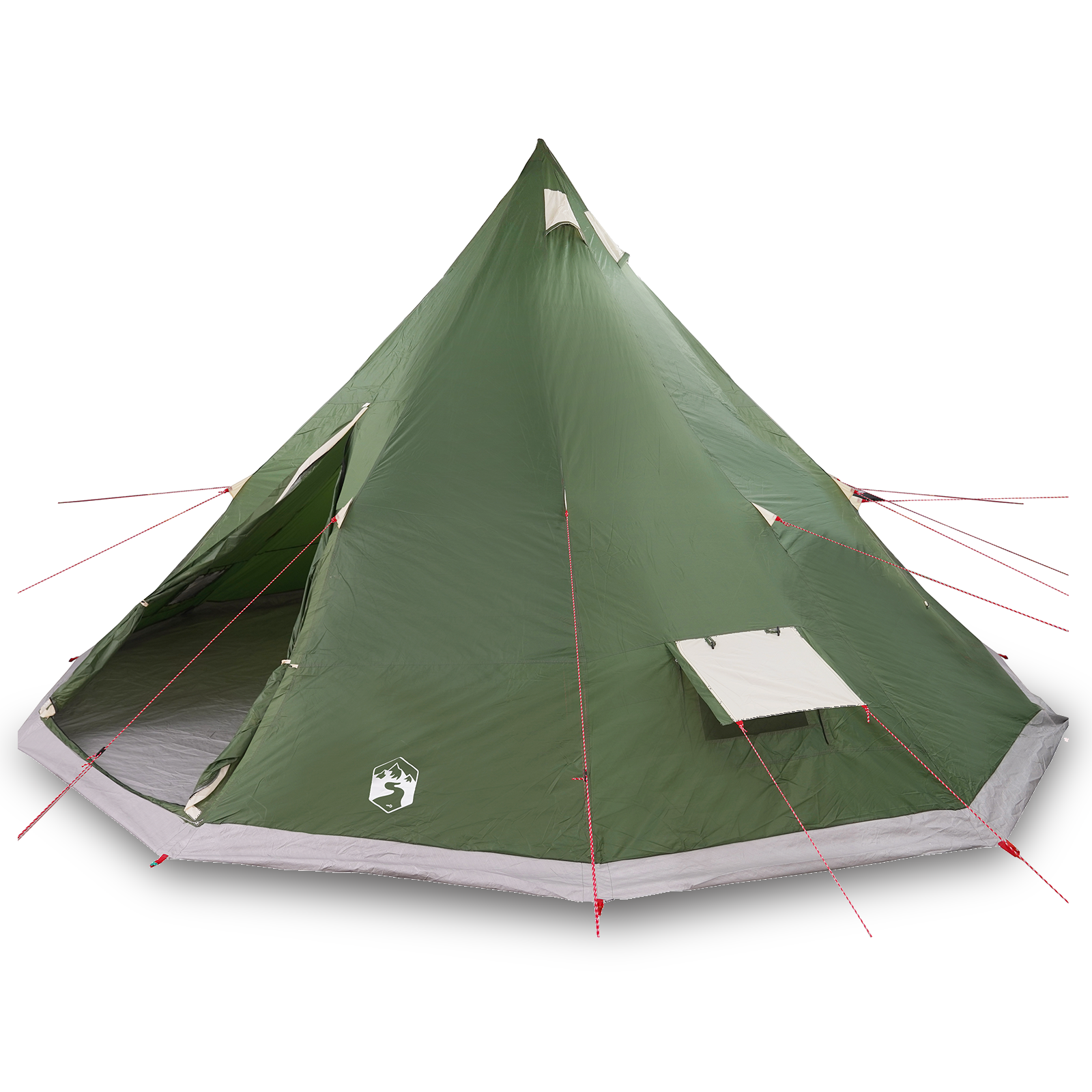 Family Tent Tipi Green 12-Person Waterproof - Image 3