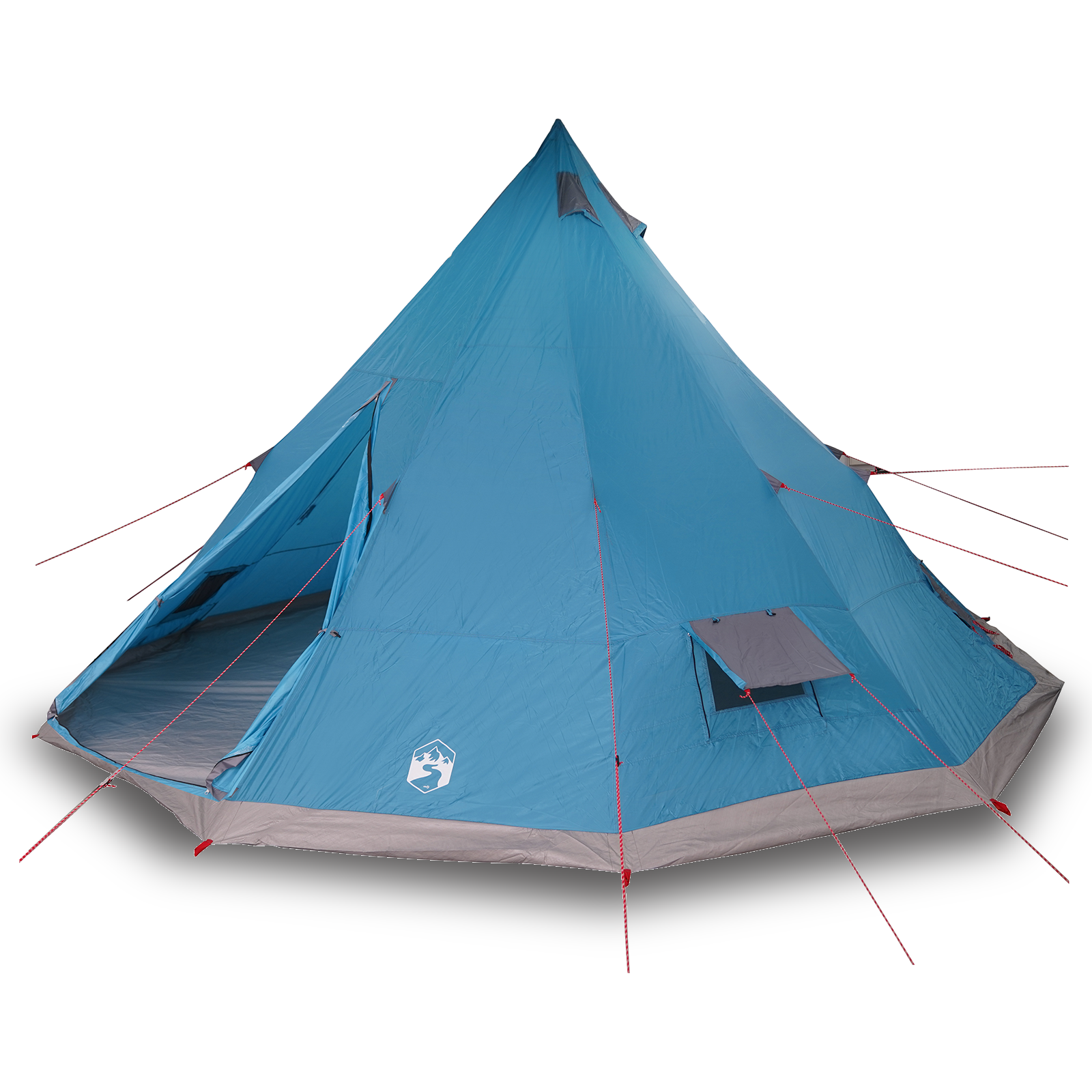 Family Tent Tipi Blue 12-Person Waterproof - Image 3