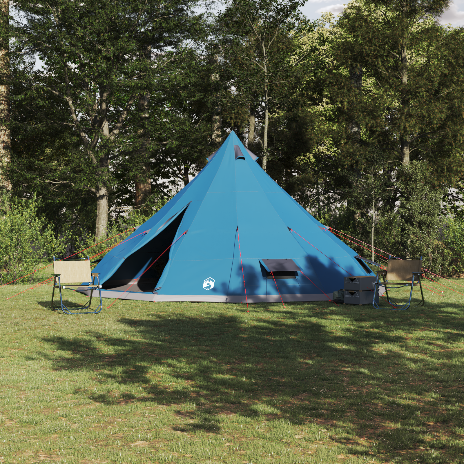 Family Tent Tipi Blue 12-Person Waterproof