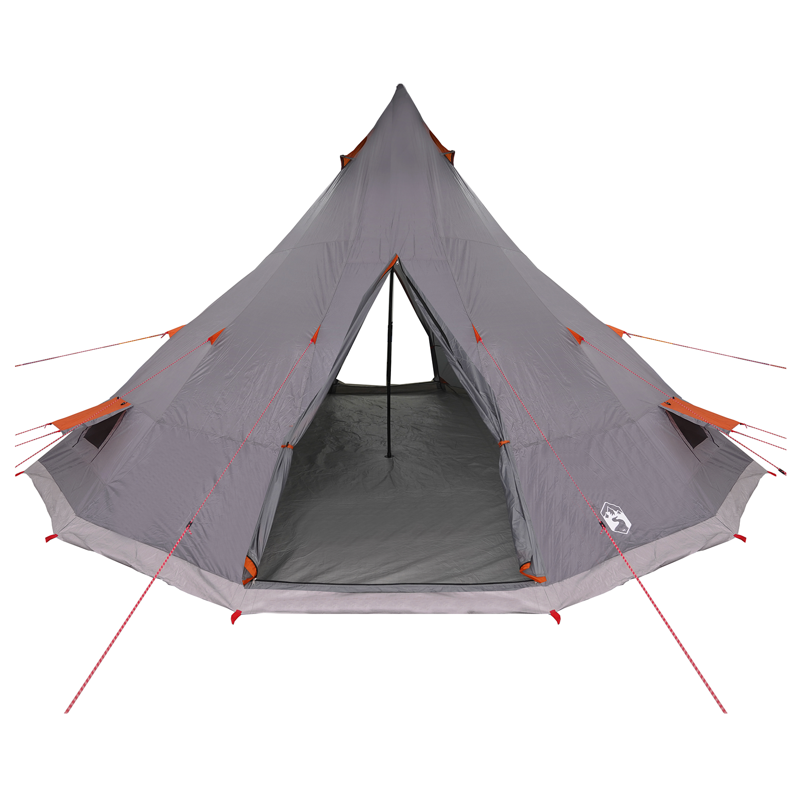 Family Tent Tipi Grey and Orange 12-Person Waterproof - Image 4