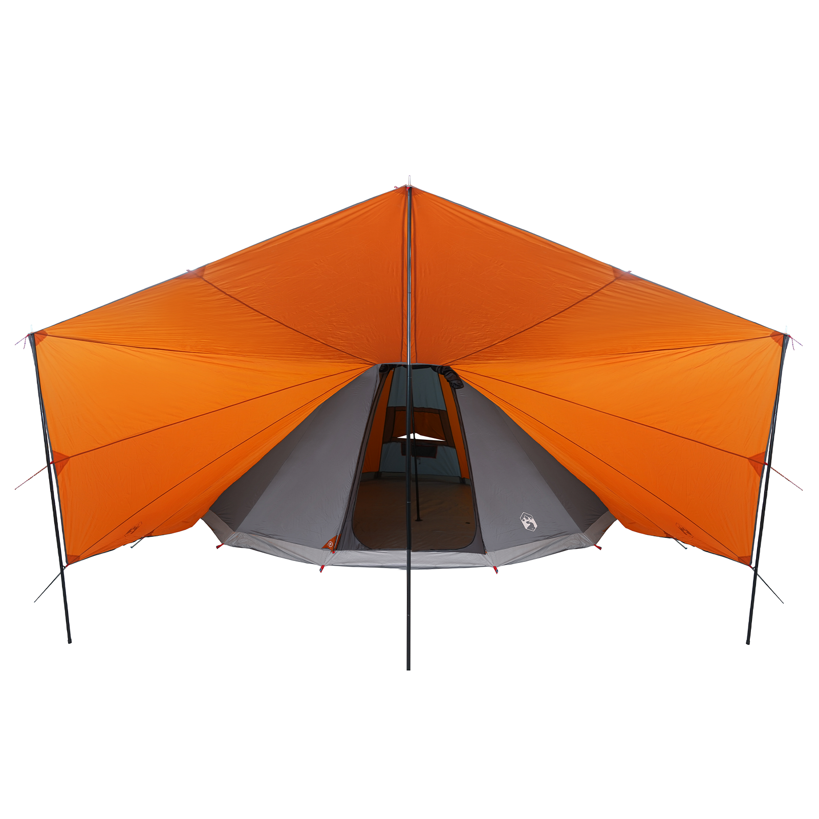Family Tent Tipi Grey and Orange 12-Person Waterproof - Image 4