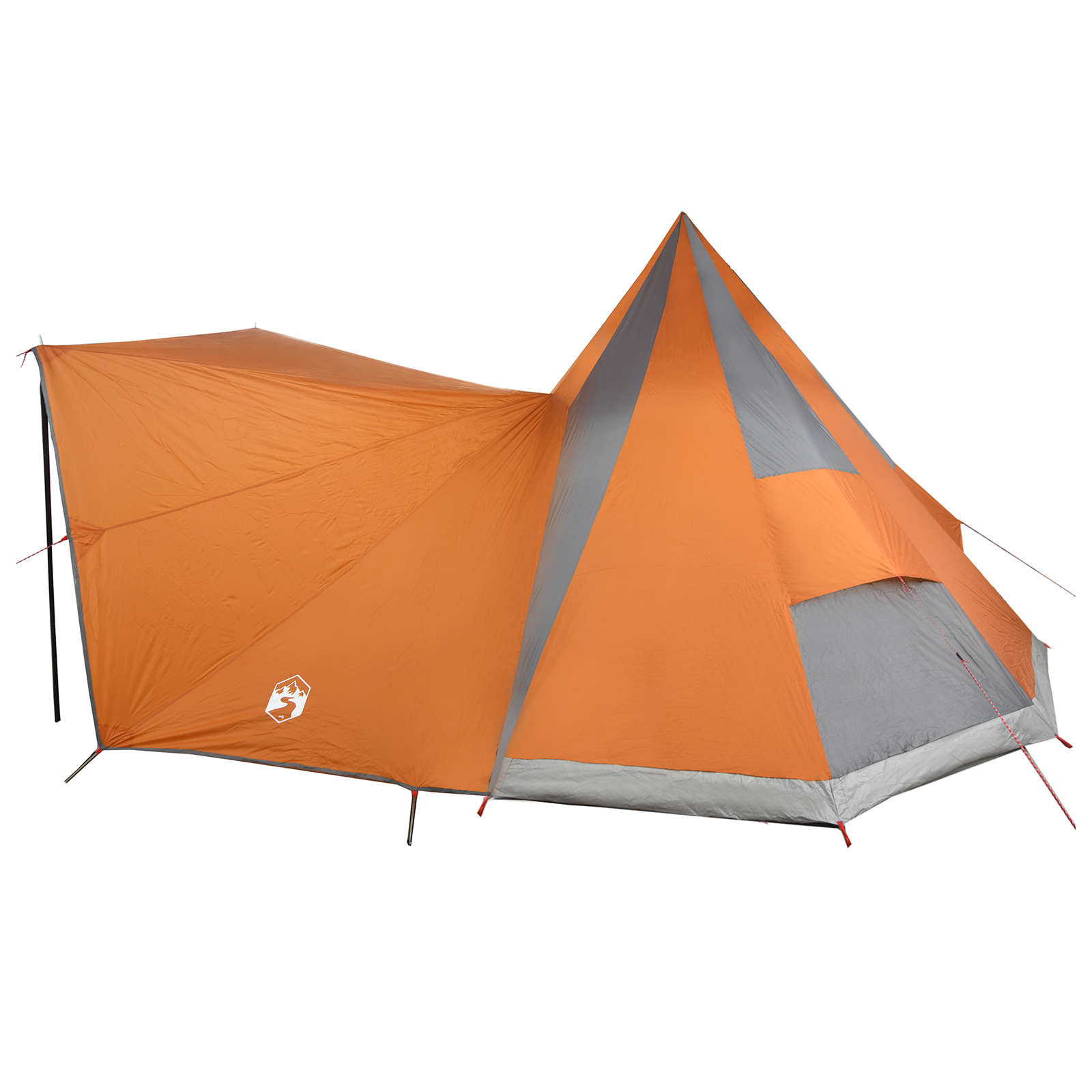 Family Tent Tipi Grey and Orange 12-Person Waterproof - Image 5