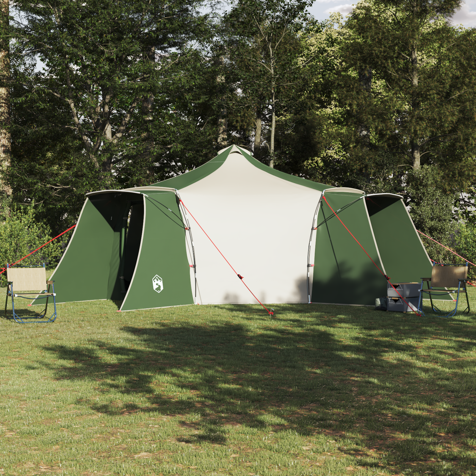 Family Tent Tipi Green 8-Person Waterproof