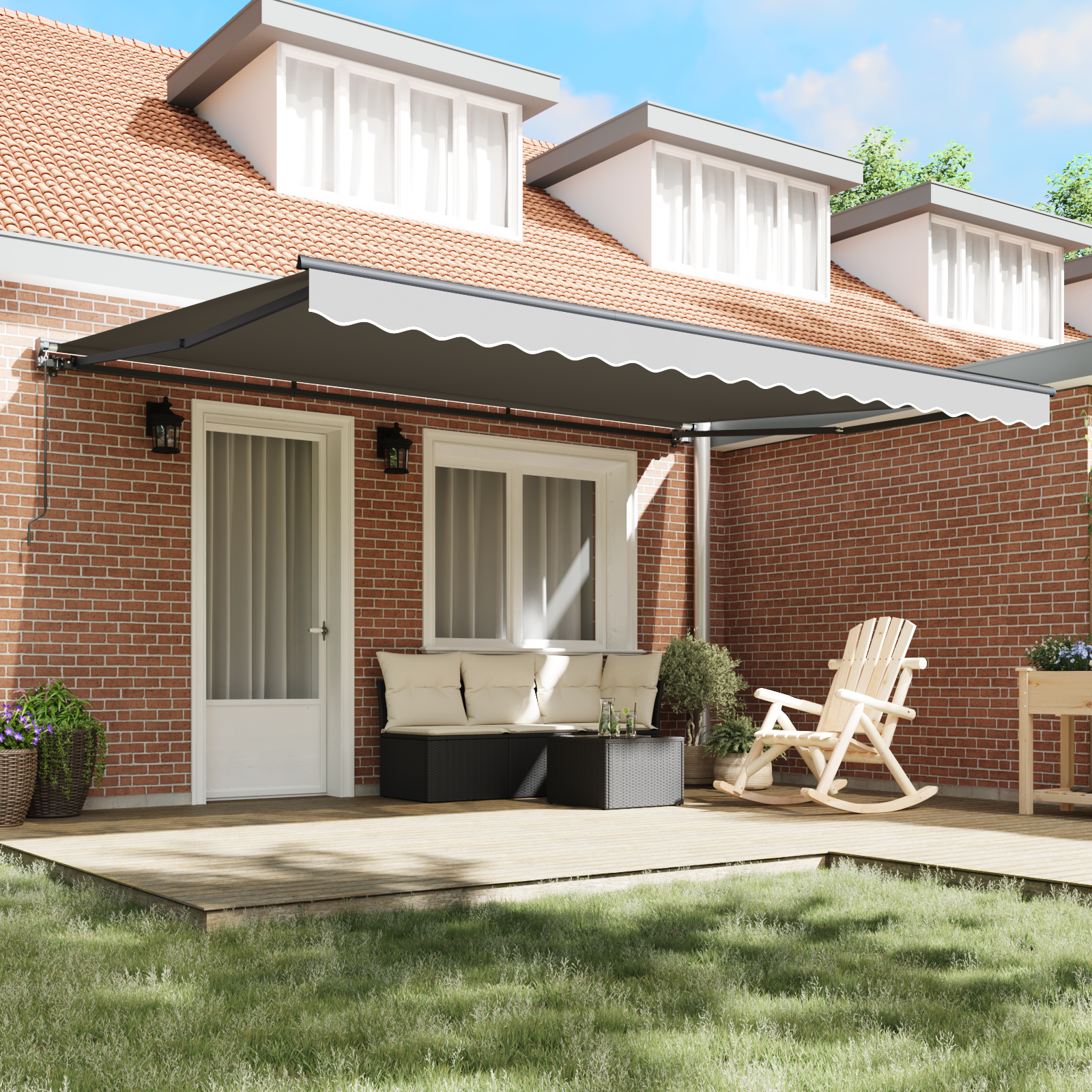 Semi-Cassette Awning Frame, Retractable, Manually Operated Metal - Image 3