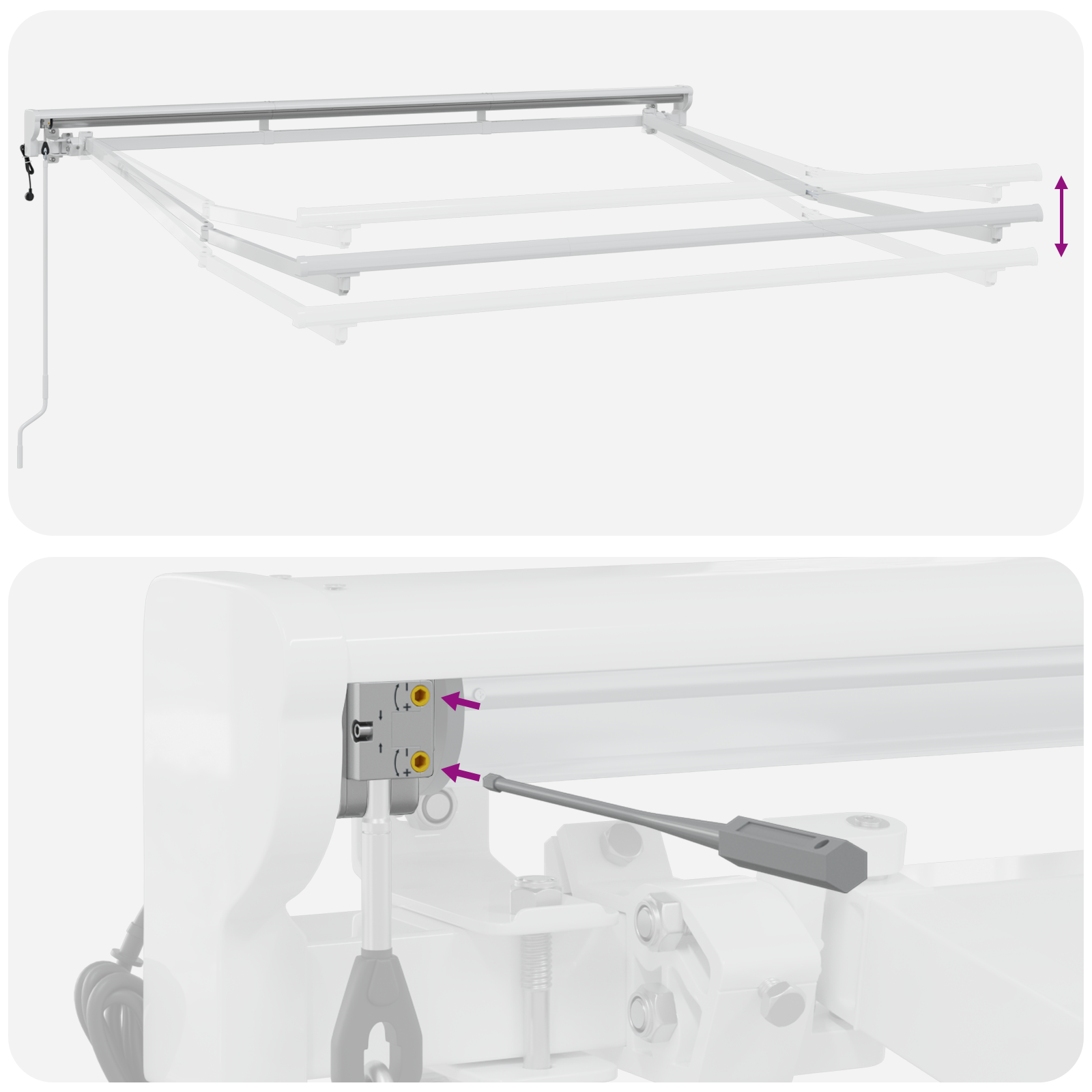 Zijde Frame Wit 2,5 x 2 m Poedercoating staal image 9