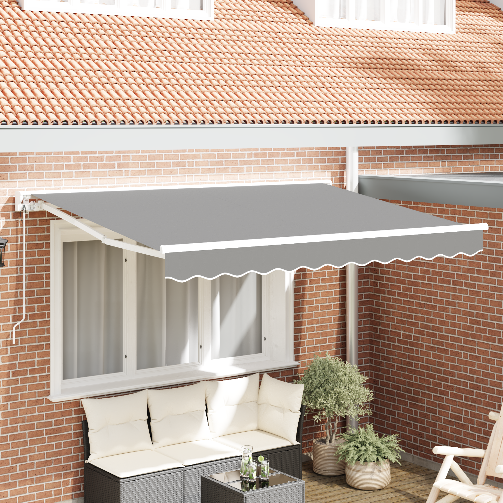 Electric Semi-Cassette Awning Frame Retractable Metal
