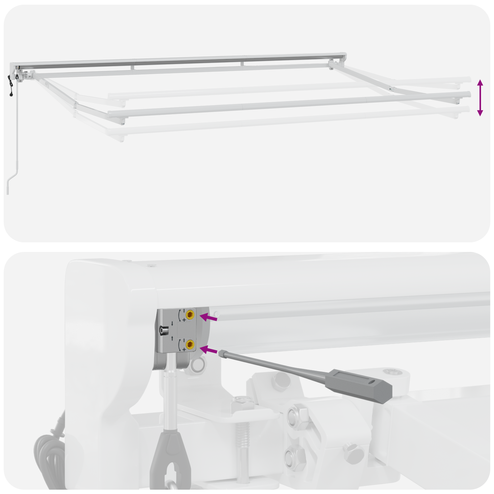 Electric Semi-Cassette Awning Frame Retractable Metal - Image 9