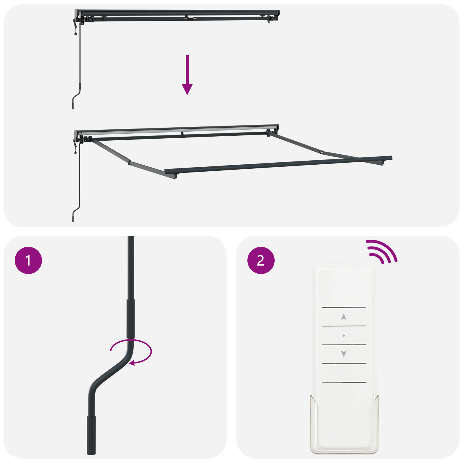 Electric Semi-Cassette Awning Frame Retractable Metal - Image 8