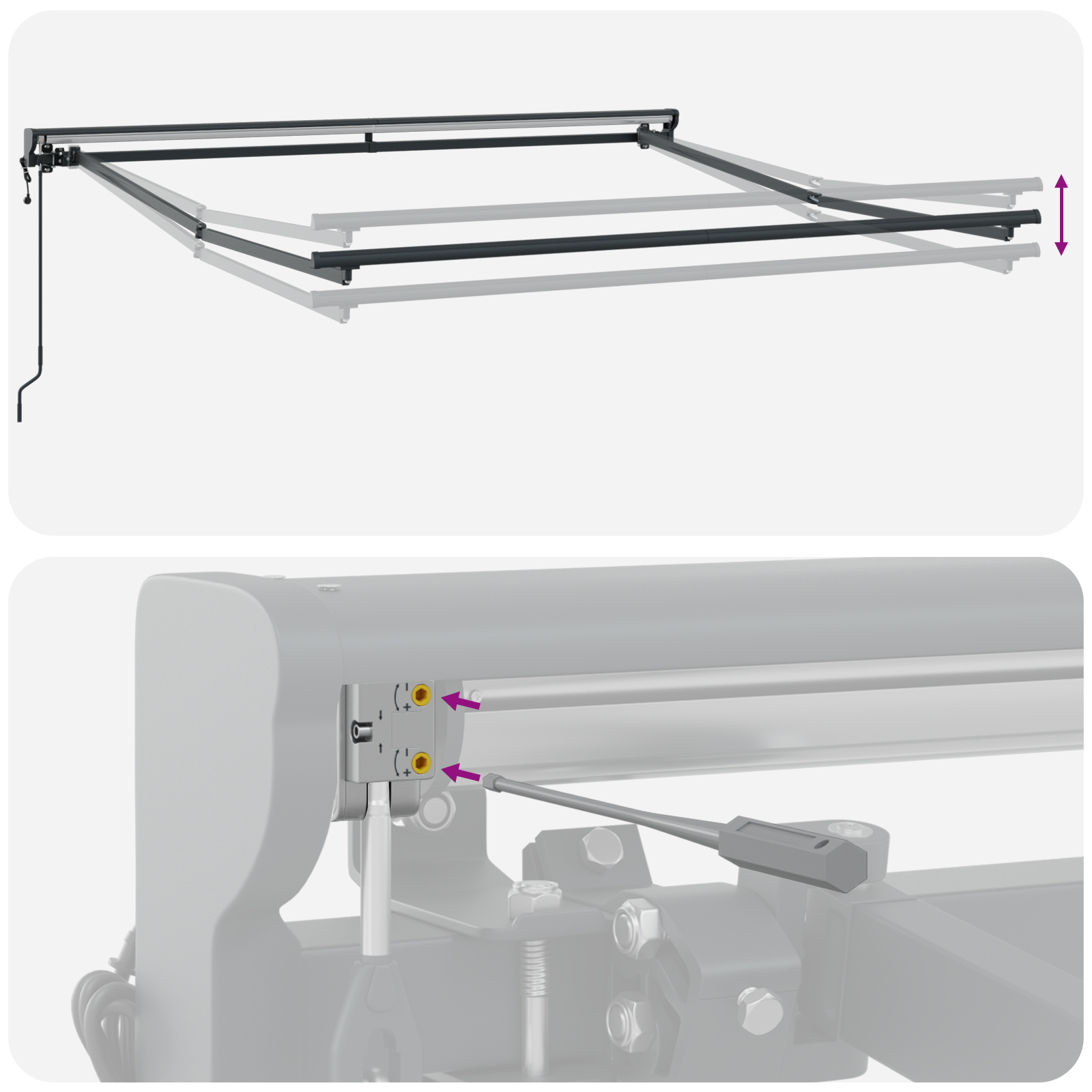 Electric Semi-Cassette Awning Frame Retractable Metal - Image 9