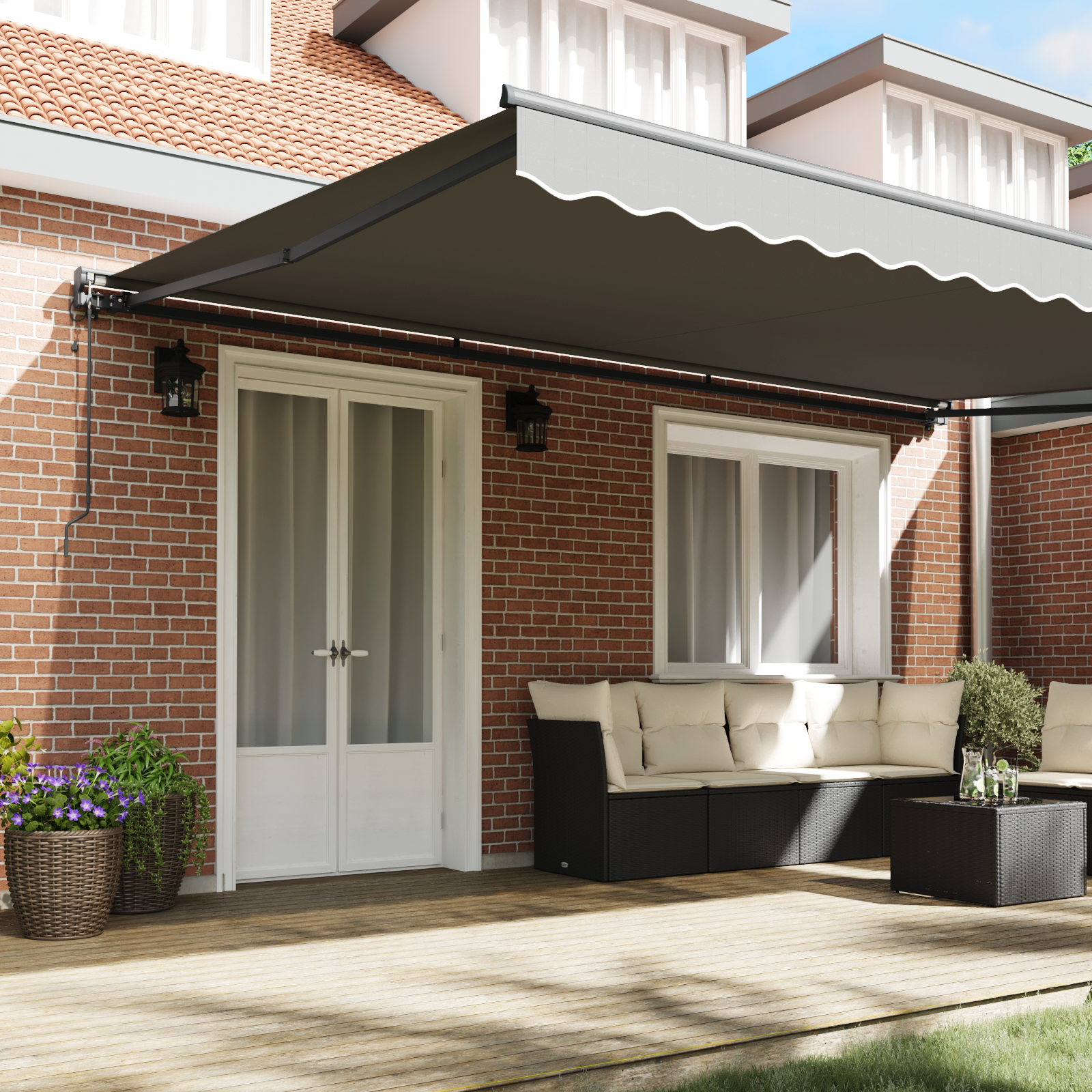 Elektrischer Semi-Kassettenmarkisenrahmen einziehbar Metall - Garten & balkon - Your Garden Eden