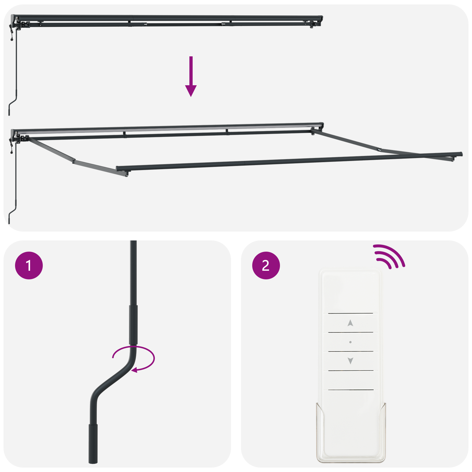 Electric Semi-Cassette Awning Frame Retractable Metal - Image 8