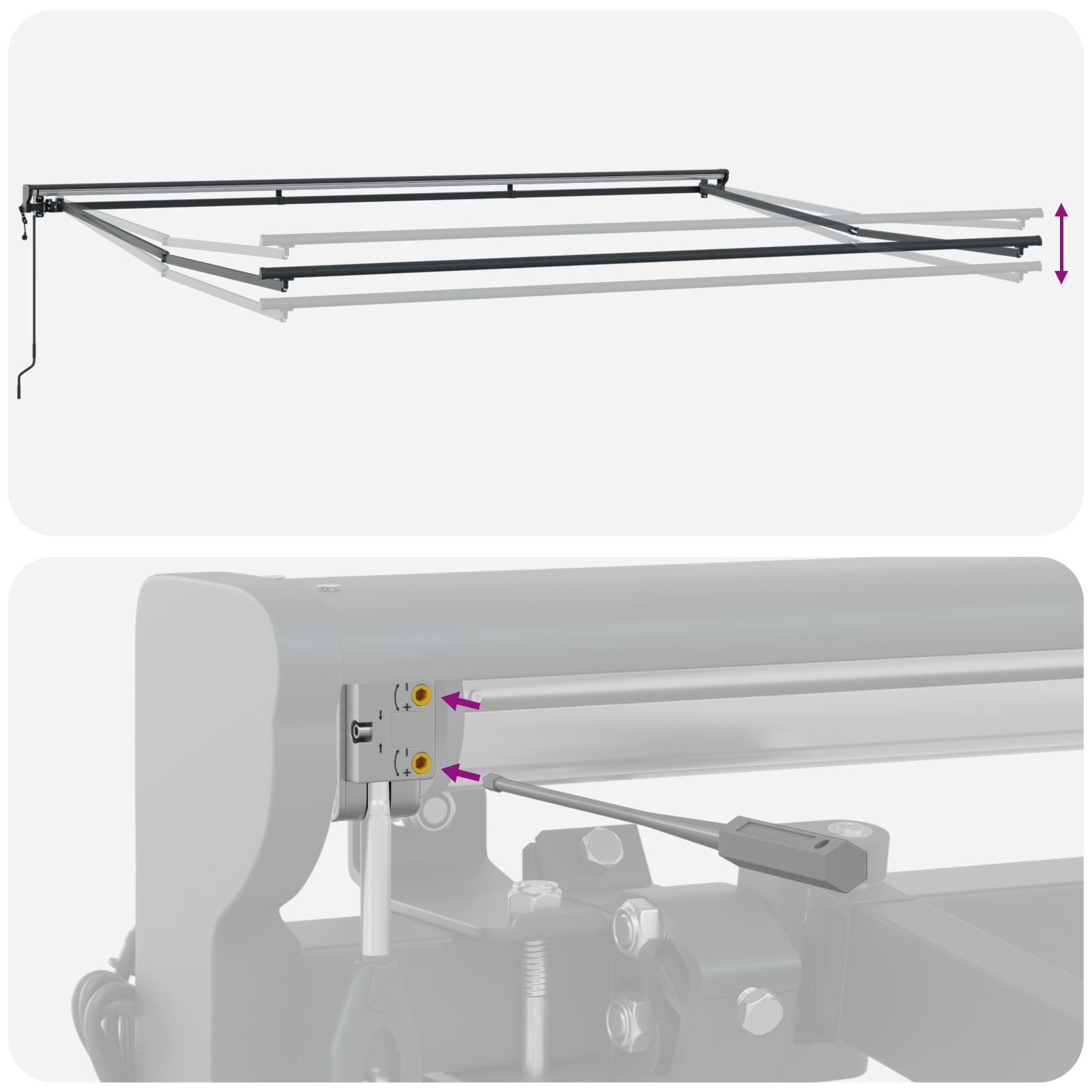 Electric Semi-Cassette Awning Frame Retractable Metal - Image 9