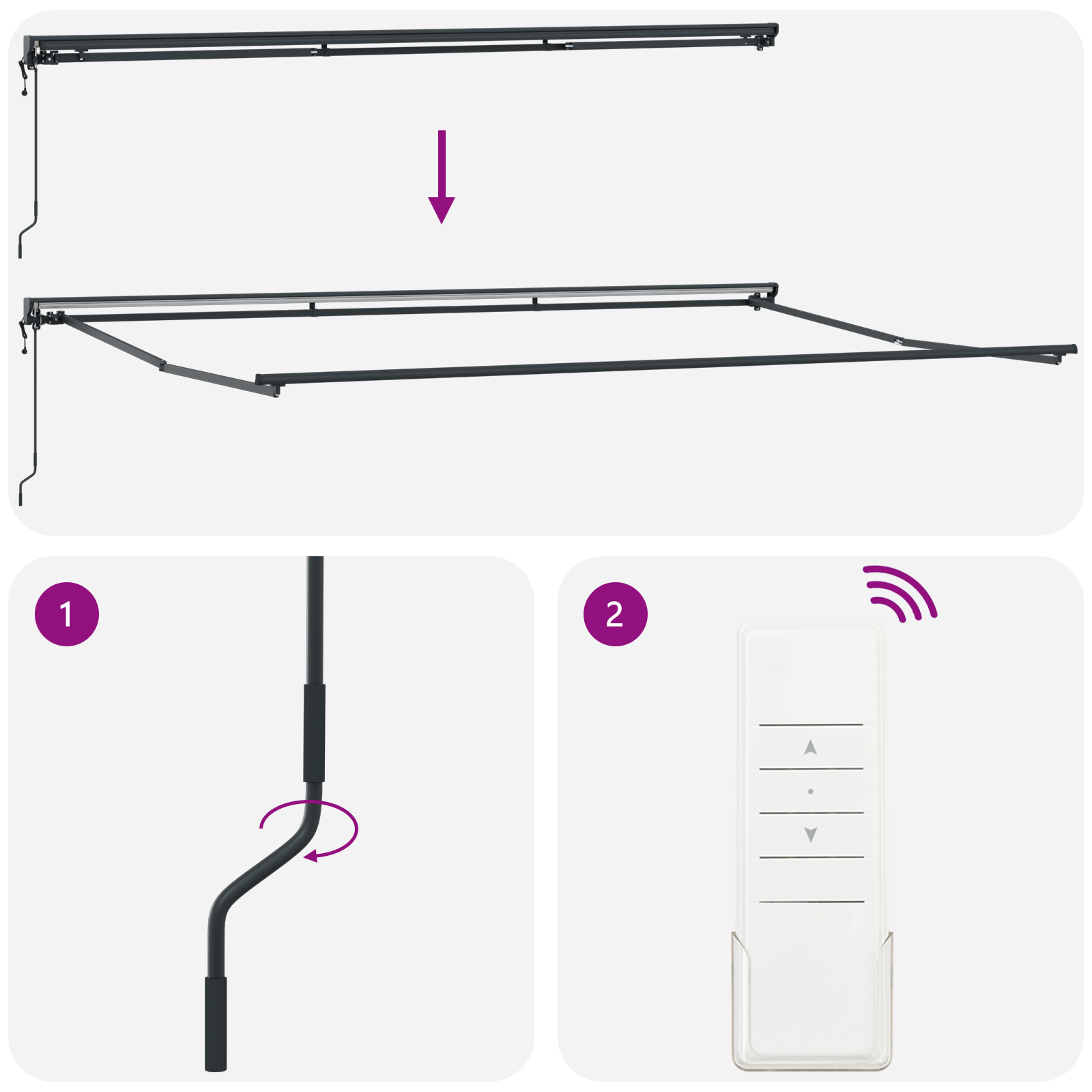 Electric Semi-Cassette Awning Frame Retractable Metal - Image 8