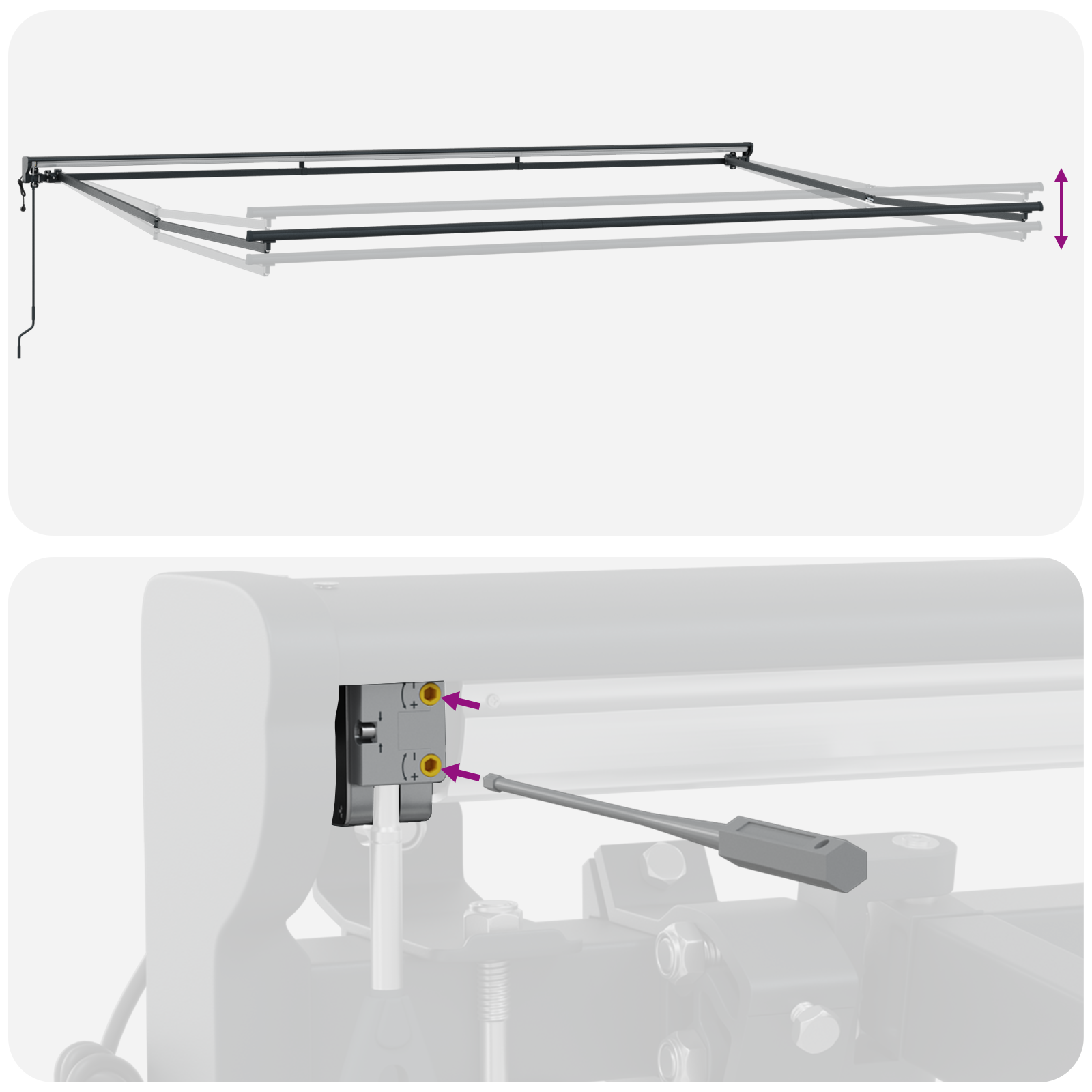 Electric Semi-Cassette Awning Frame Retractable Metal - Image 9