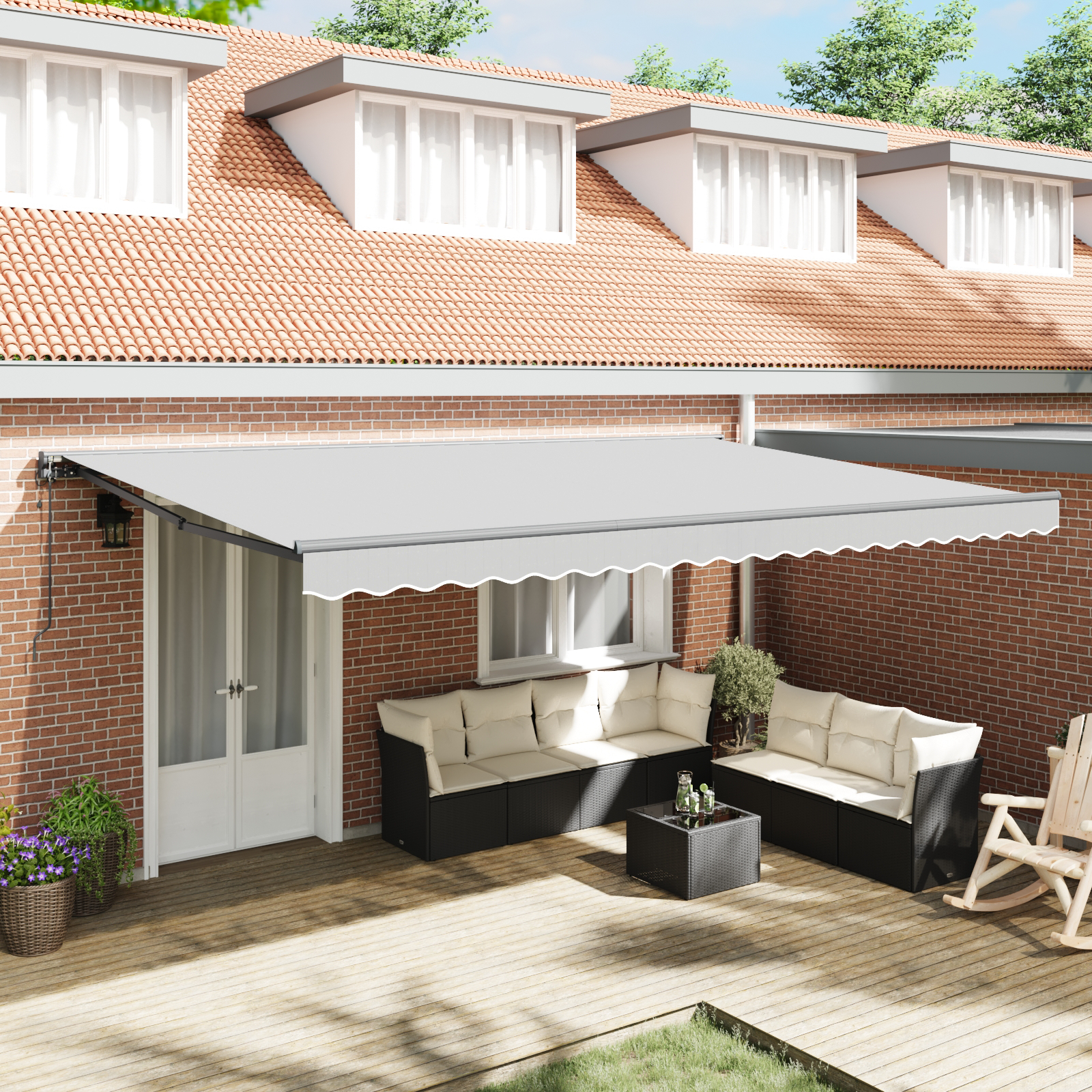 Electric Semi-Cassette Awning Frame Retractable Metal