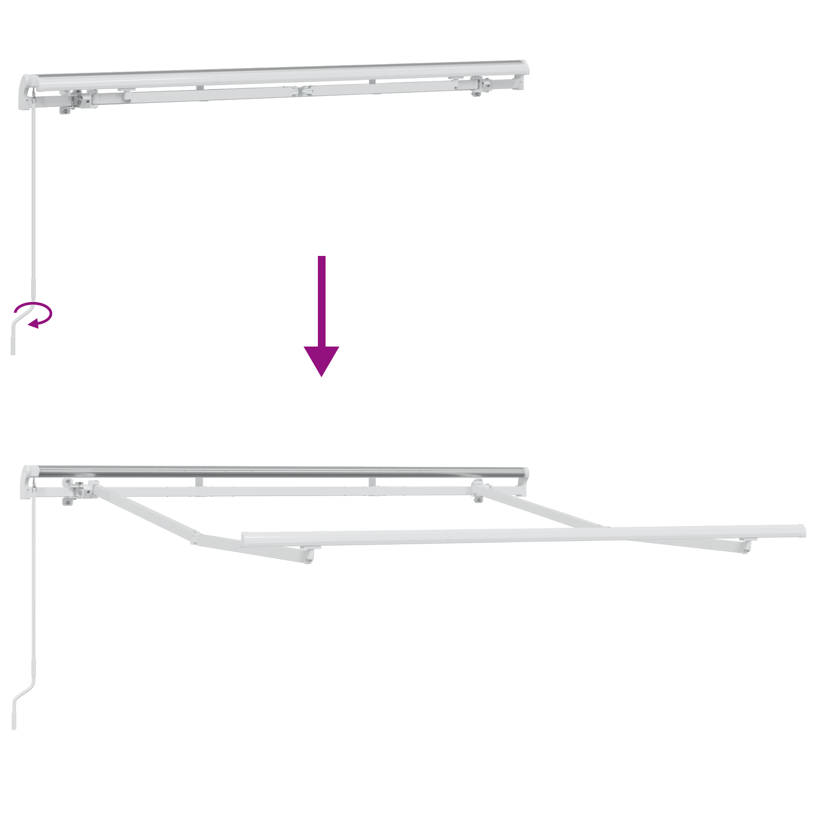 Awning Frame Retractable Manually-Operated 2.5x2 cm Metal - Image 9