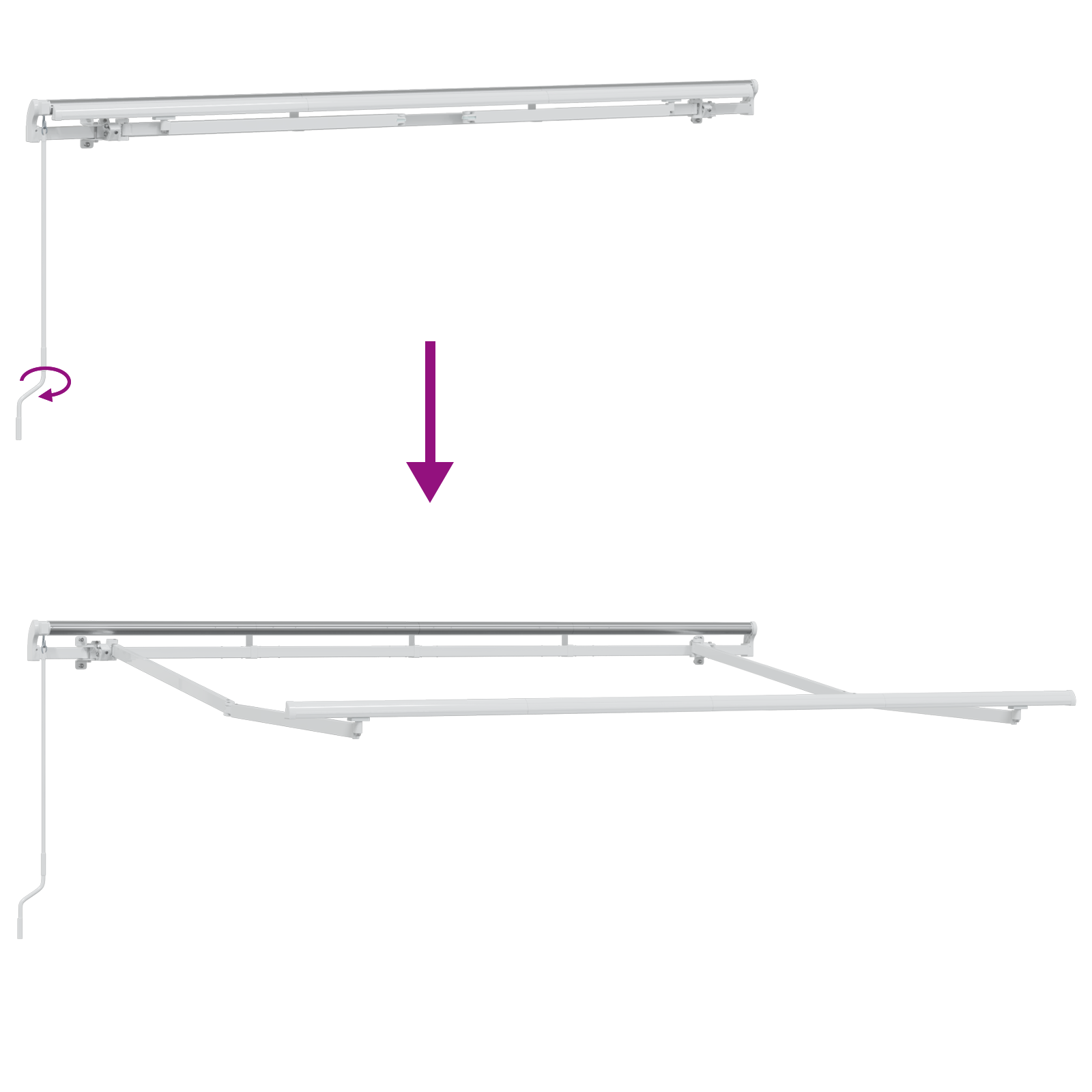 Awning Frame Retractable Manually-Operated 3x2 m Metal - Image 9