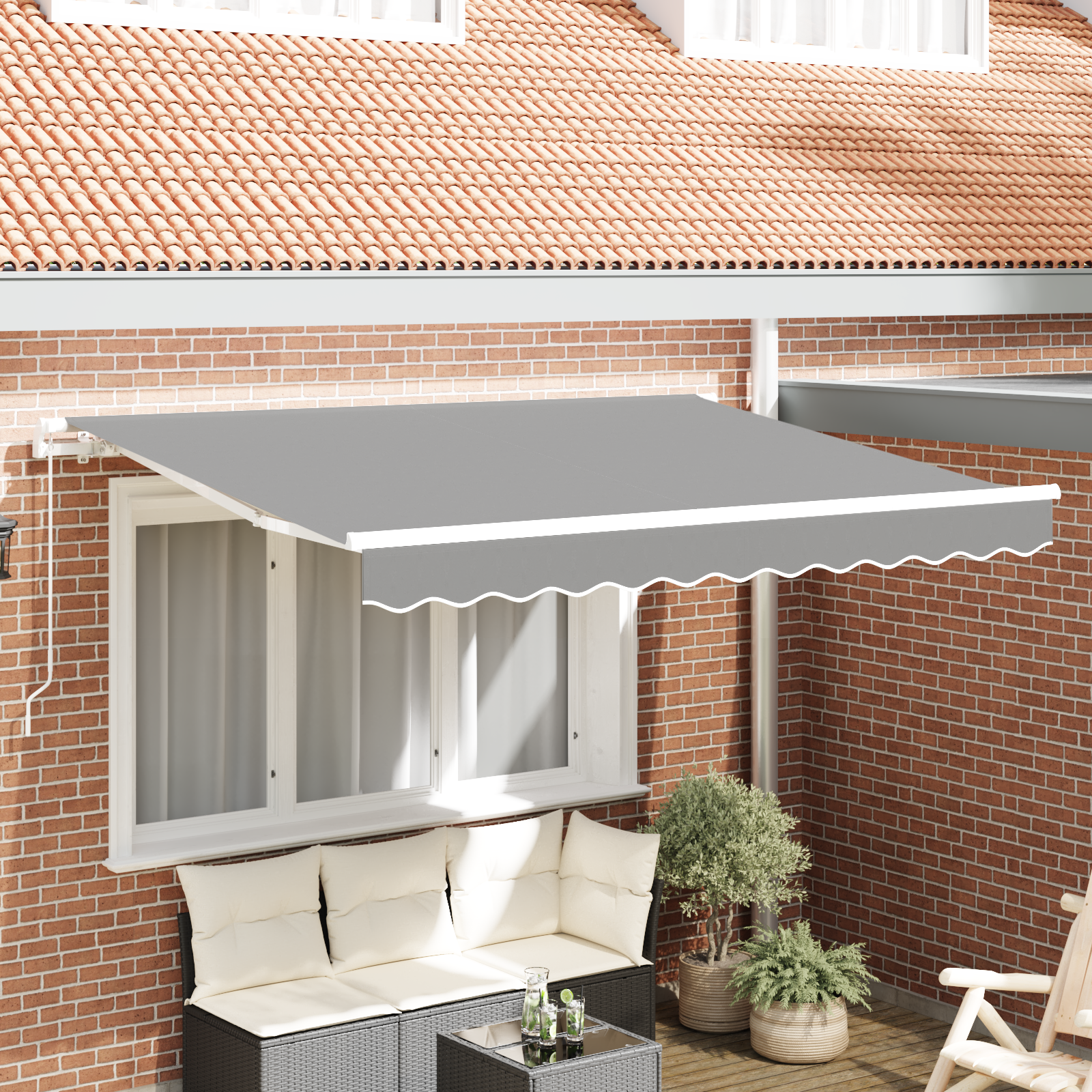Markies Frame Uitschuifbaar Handmatig Bediend 3×2 m Metaal