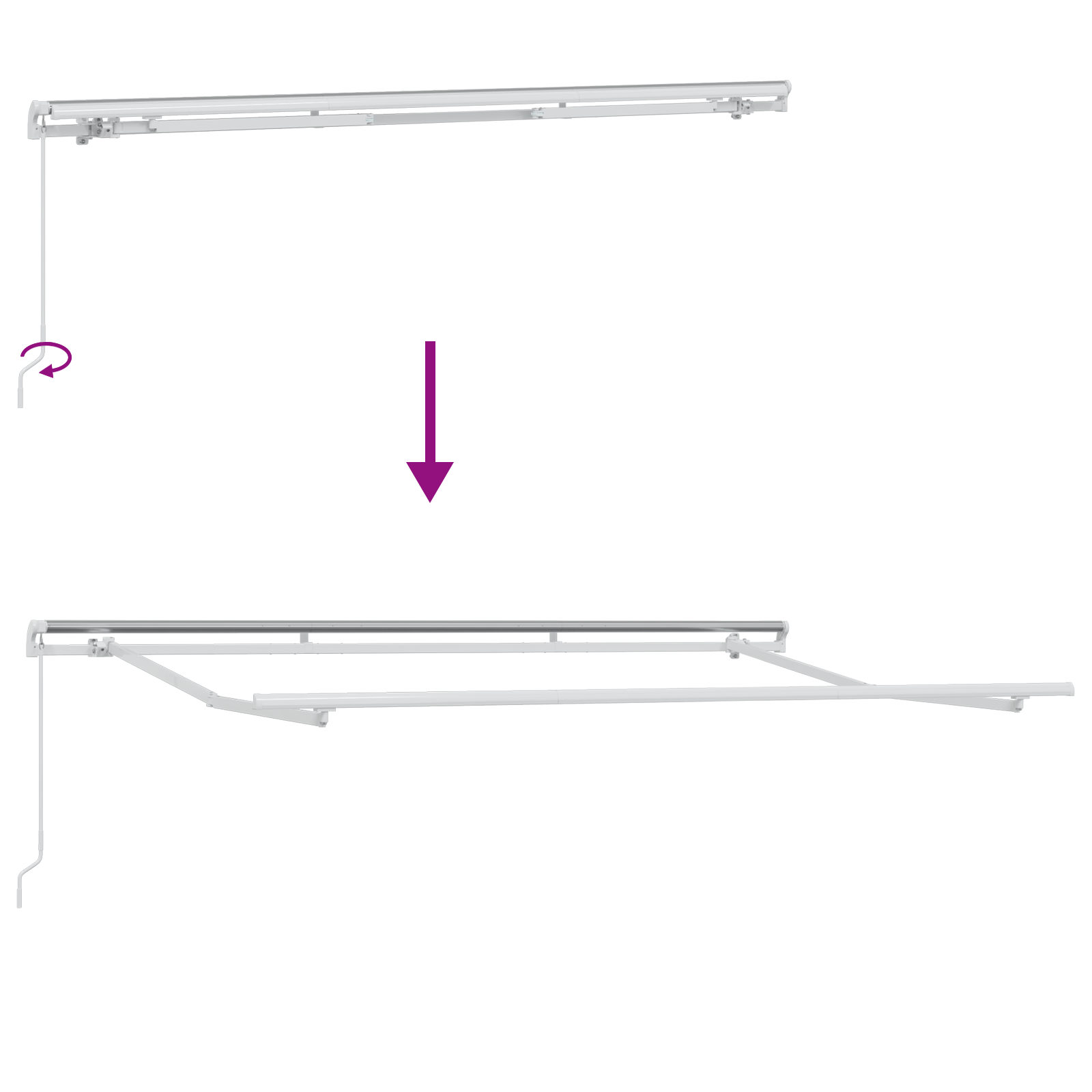 Awning Frame Retractable Manually-Operated 3.5x2 cm Metal - Image 9