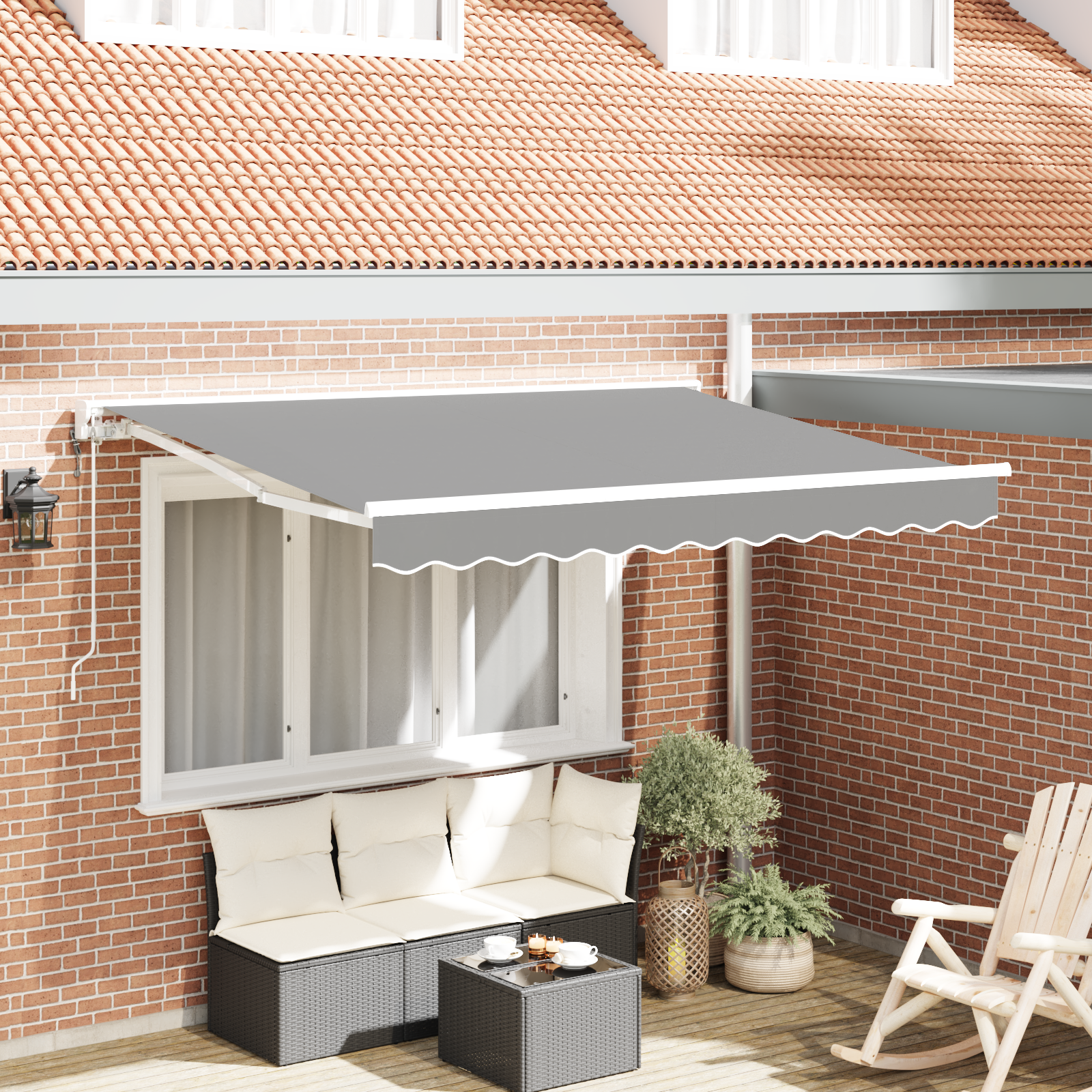 Elektrisch Zonnescherm Frame Opvouwbaar 3×2 cm Metaal
