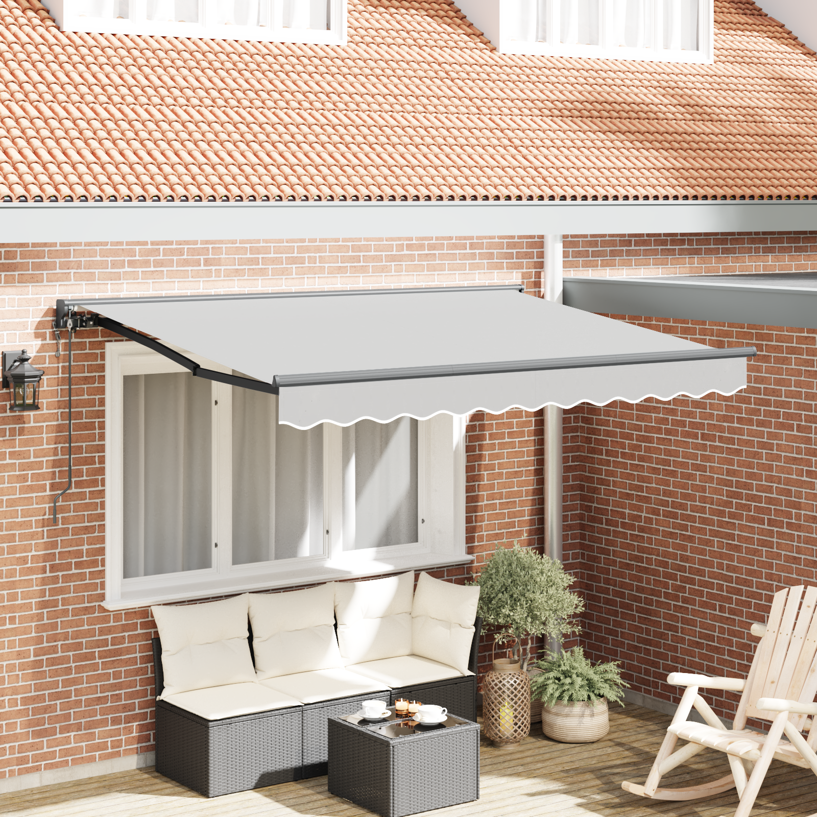 Electric Awning Frame Retractable 3x2 cm Metal