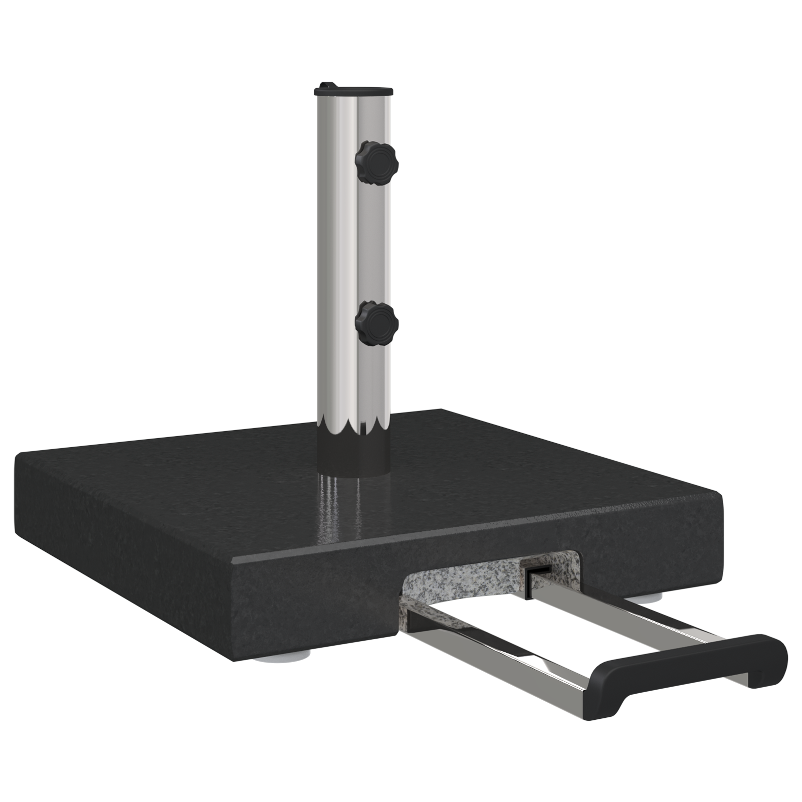 Wheeled Parasol Base with Handle Black Granite 29 kg Square - Image 2