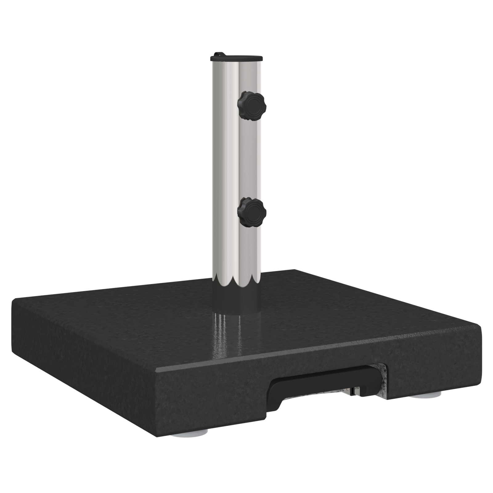 Parasolvoet met Wielen en Handvat - Zwart Graniet - 29 kg - Vierkant image 5