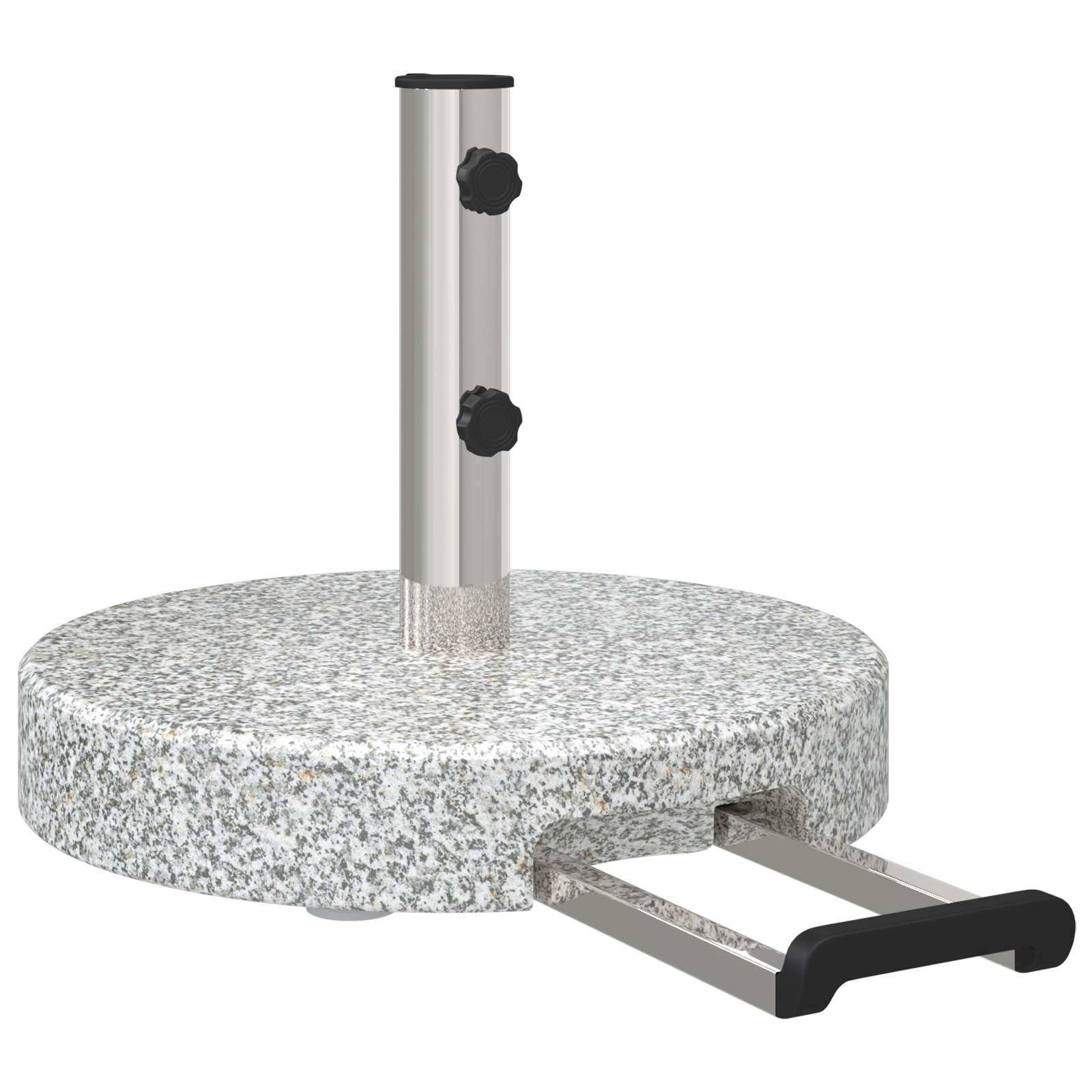 Wheeled Parasol Base with Handle Grey Granite 29 kg Round - Image 2