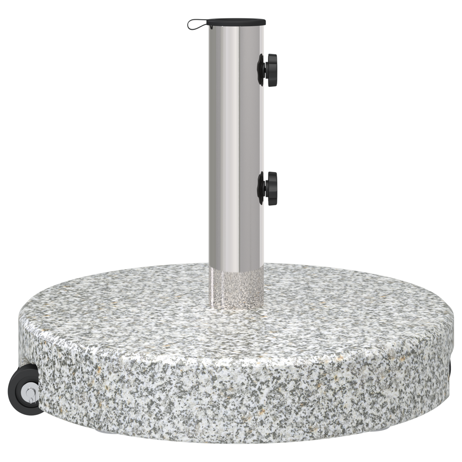 Wheeled Parasol Base with Handle Grey Granite 29 kg Round - Image 7