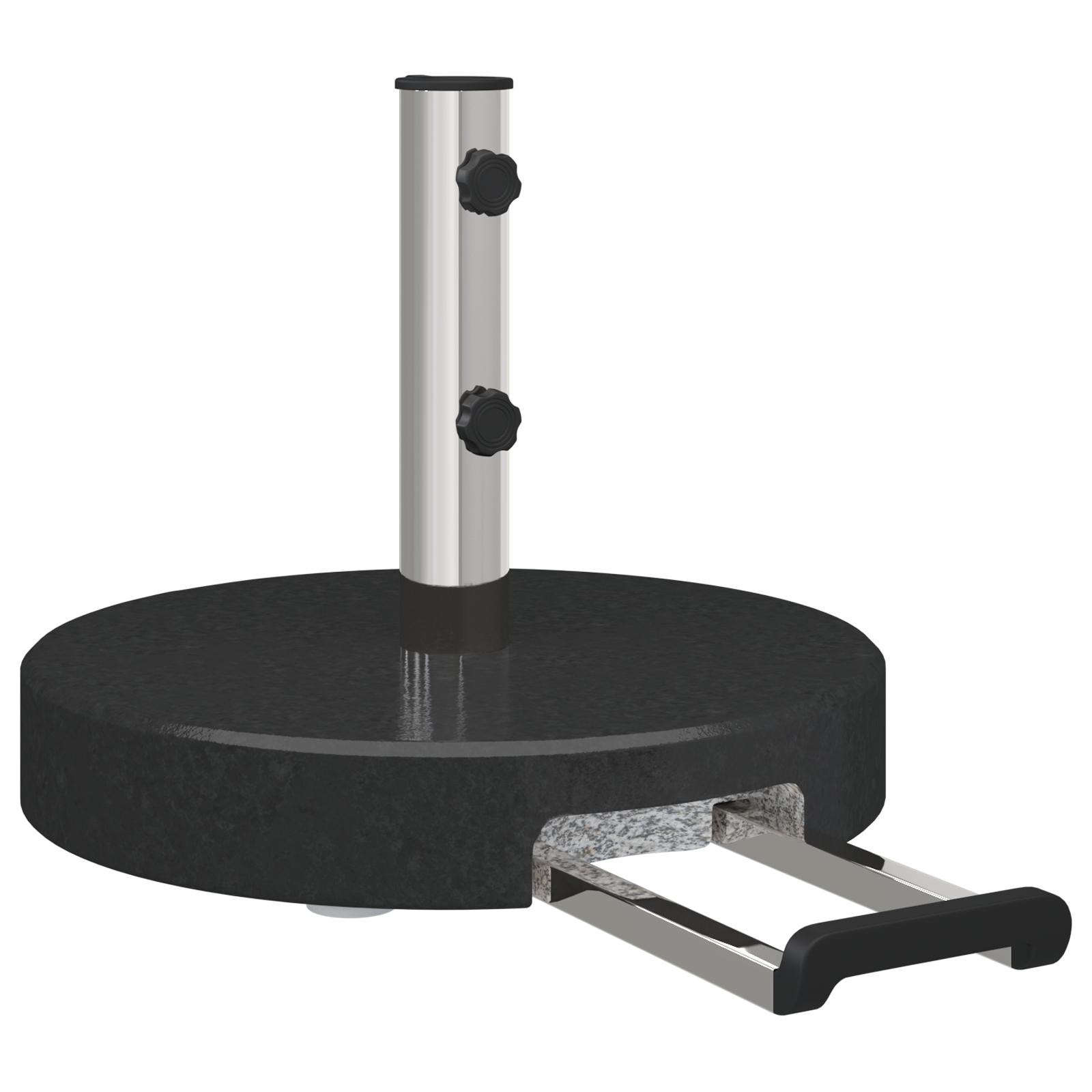 Wheeled Parasol Base with Handle Black Granite 29 kg Round - Image 2
