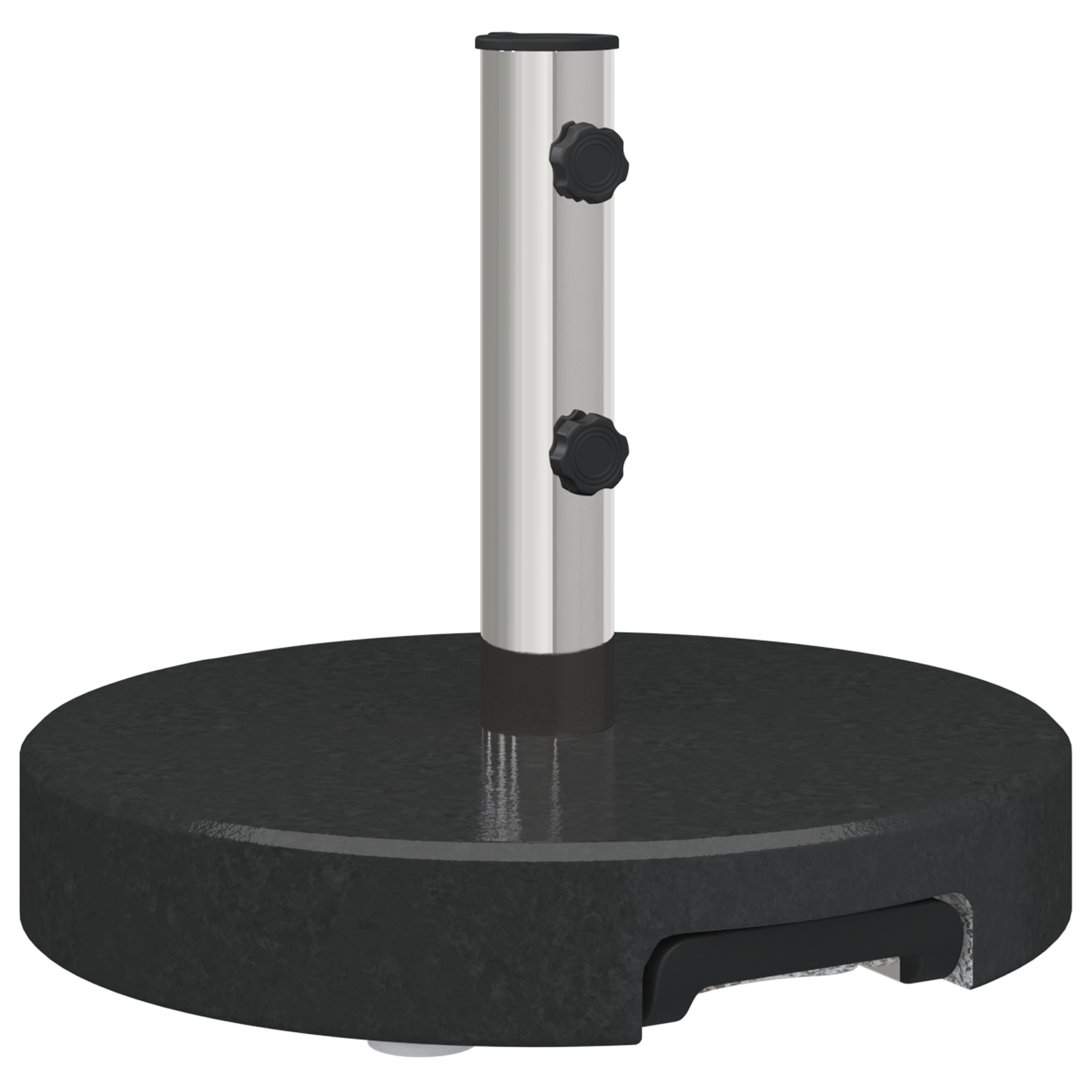 Wheeled Parasol Base with Handle Black Granite 29 kg Round - Image 5