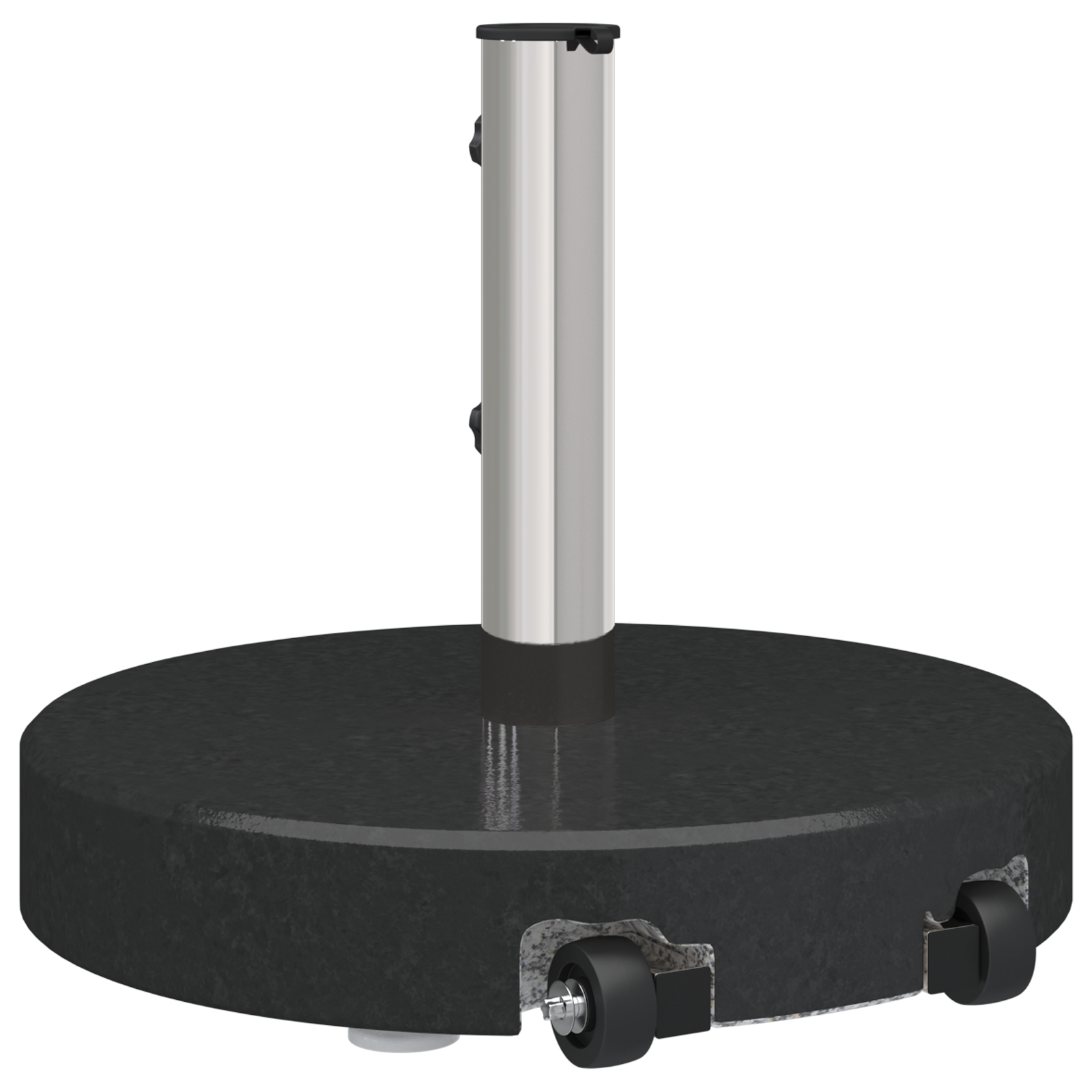 Wheeled Parasol Base with Handle Black Granite 29 kg Round - Image 8