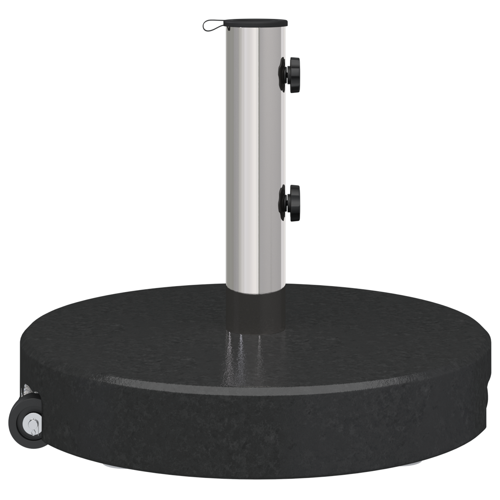 Wheeled Parasol Base with Handle Black Granite 29 kg Round - Image 7