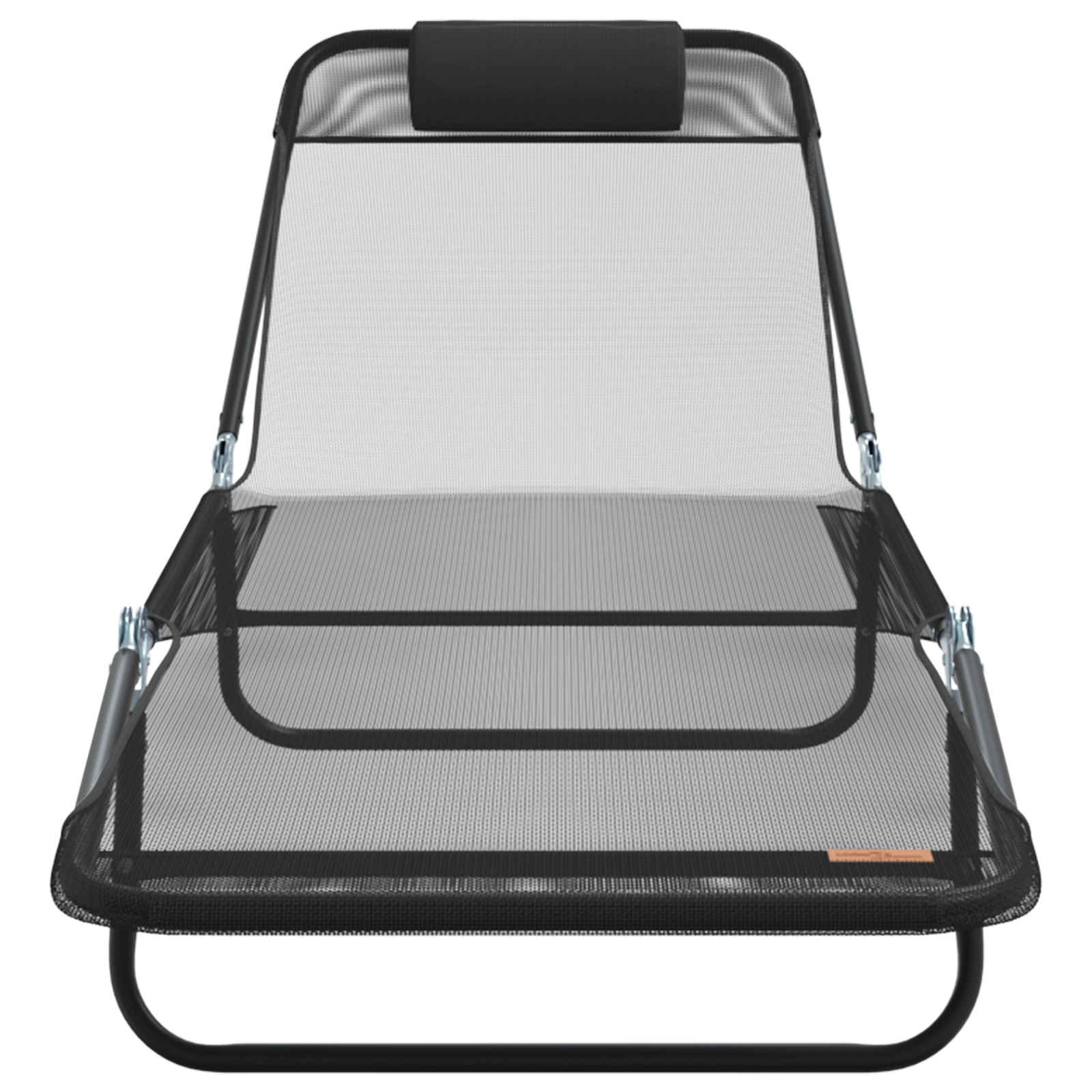 2 Stück Klappbare Sonnenliege mit Kopfstütze Schwarz Textilene – Bild 5