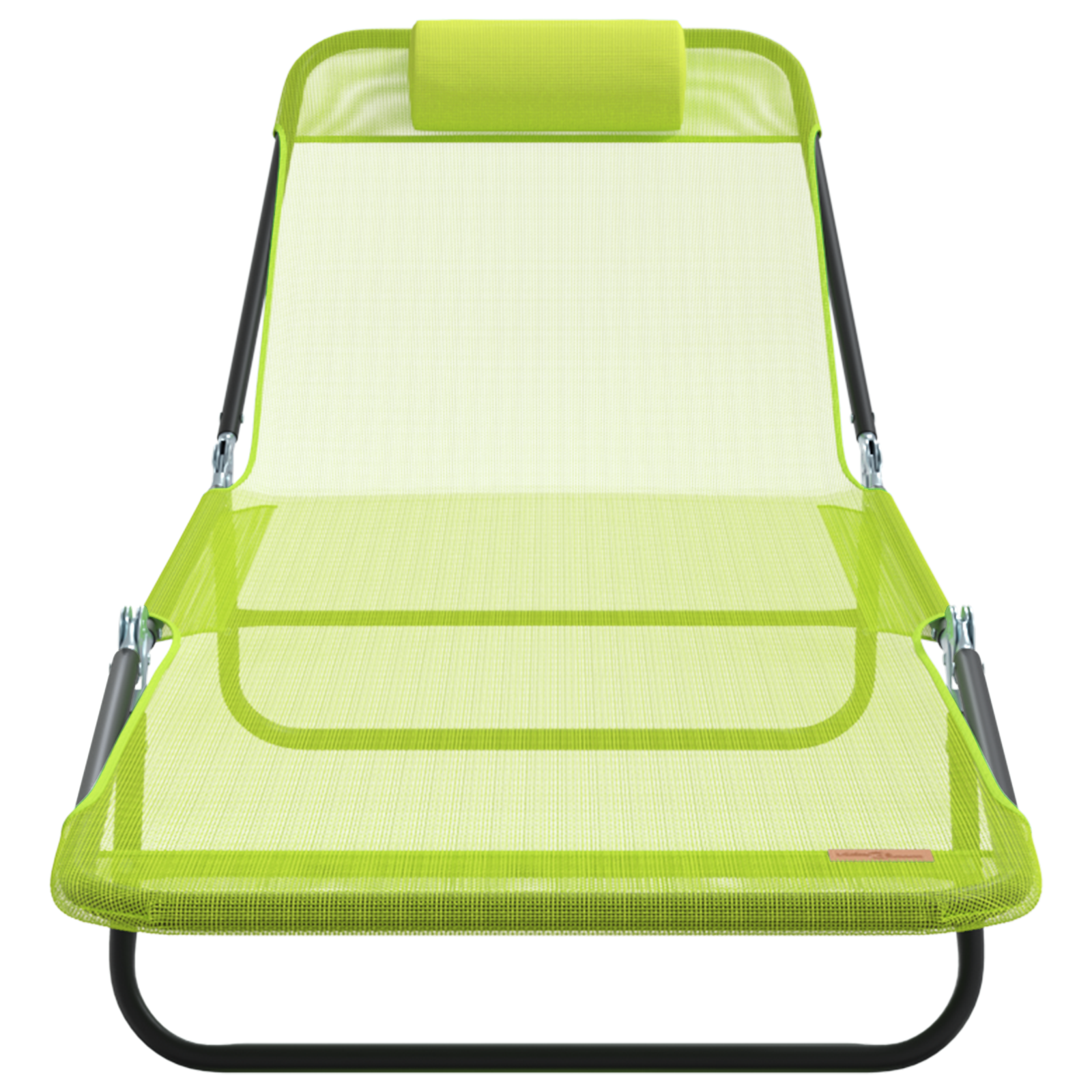 Folding Sun Loungers 2 pcs with Headrest Green Textilene - Image 5