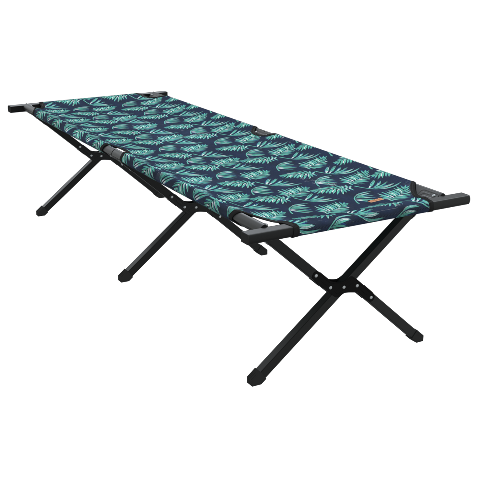 Folding Sun Bed with Carry Bag Leaf Pattern 600D Oxford Fabric - Image 2