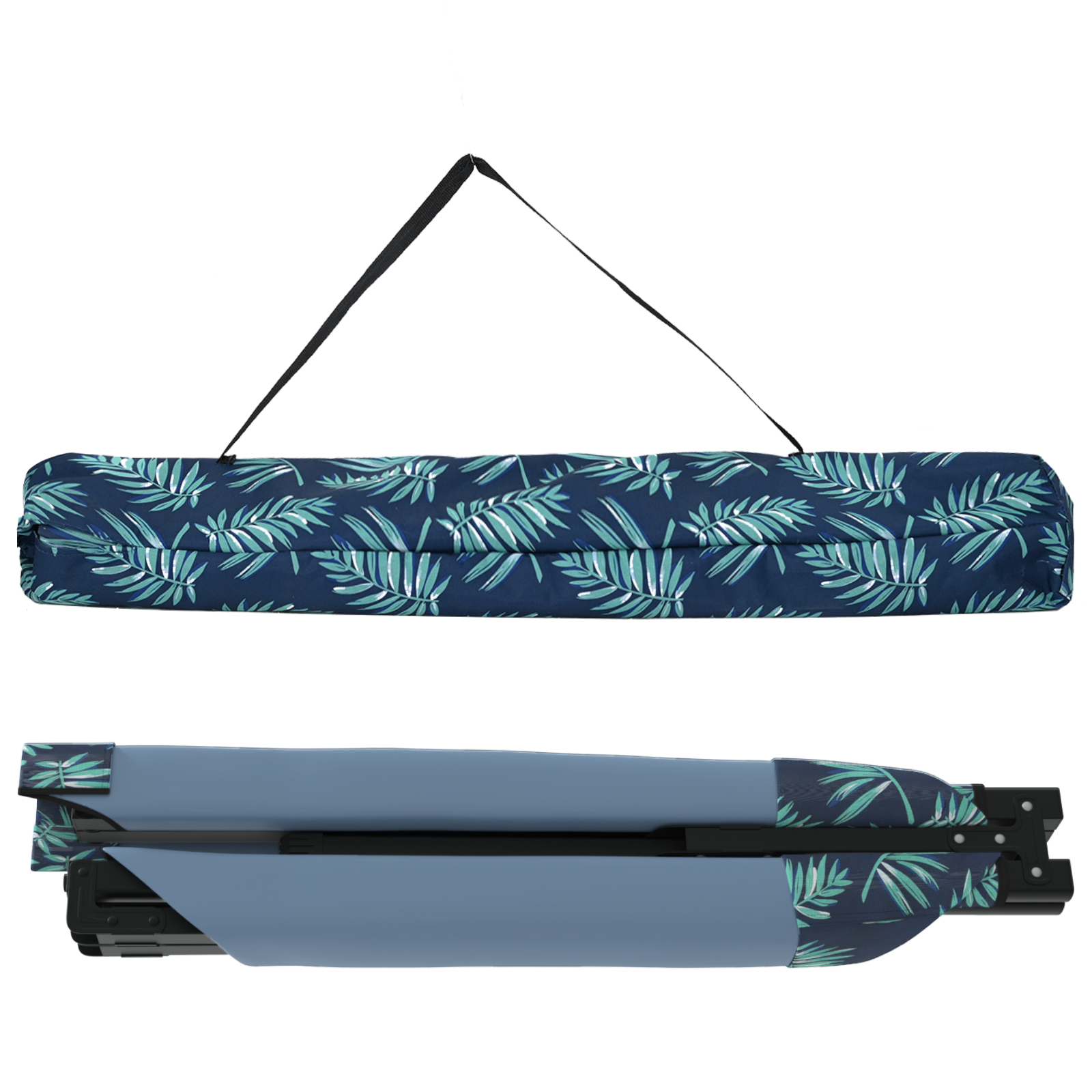 Folding Sun Bed with Carry Bag Leaf Pattern 600D Oxford Fabric - Image 4