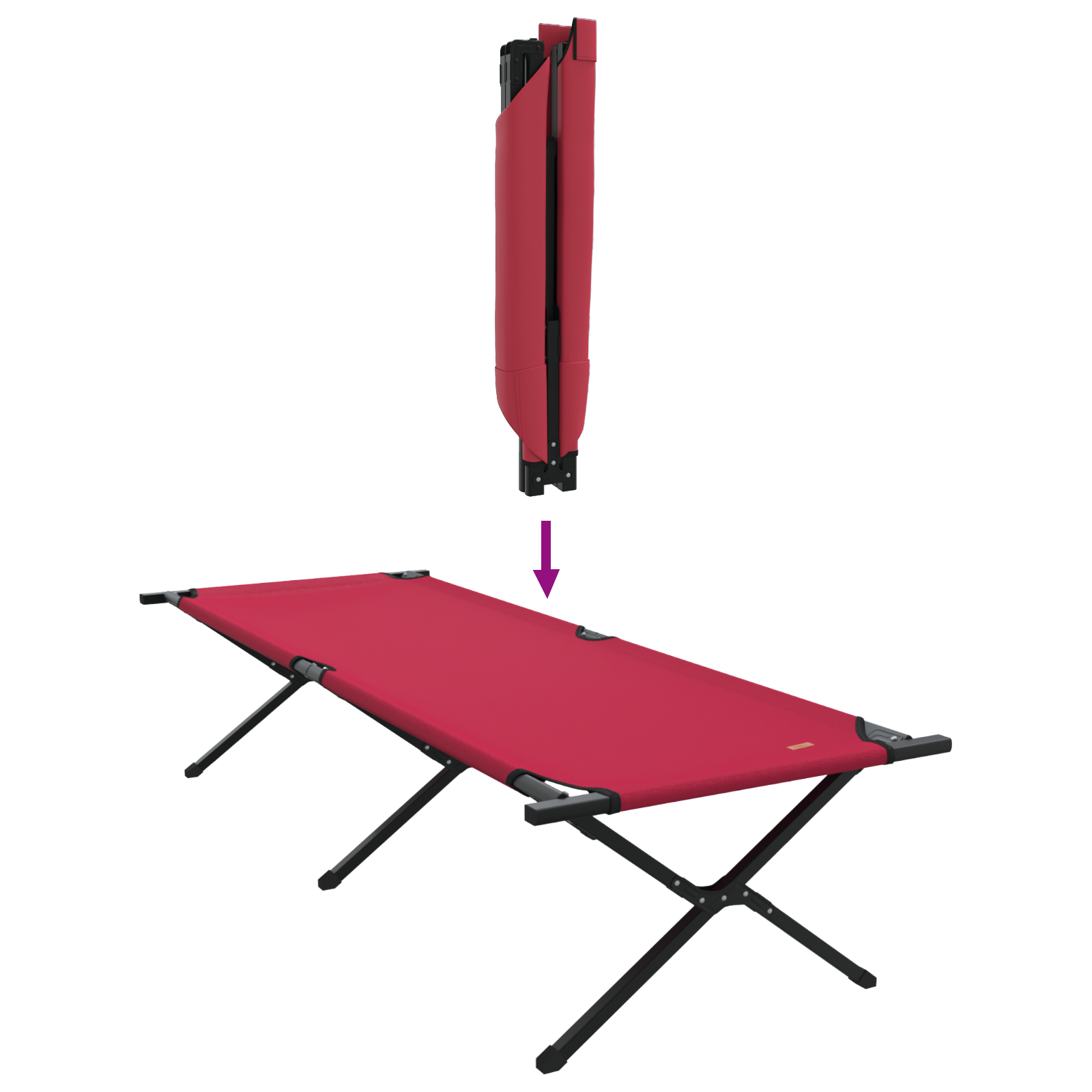 Folding Sun Bed with Carry Bag Red 600D Oxford Fabric - Image 8