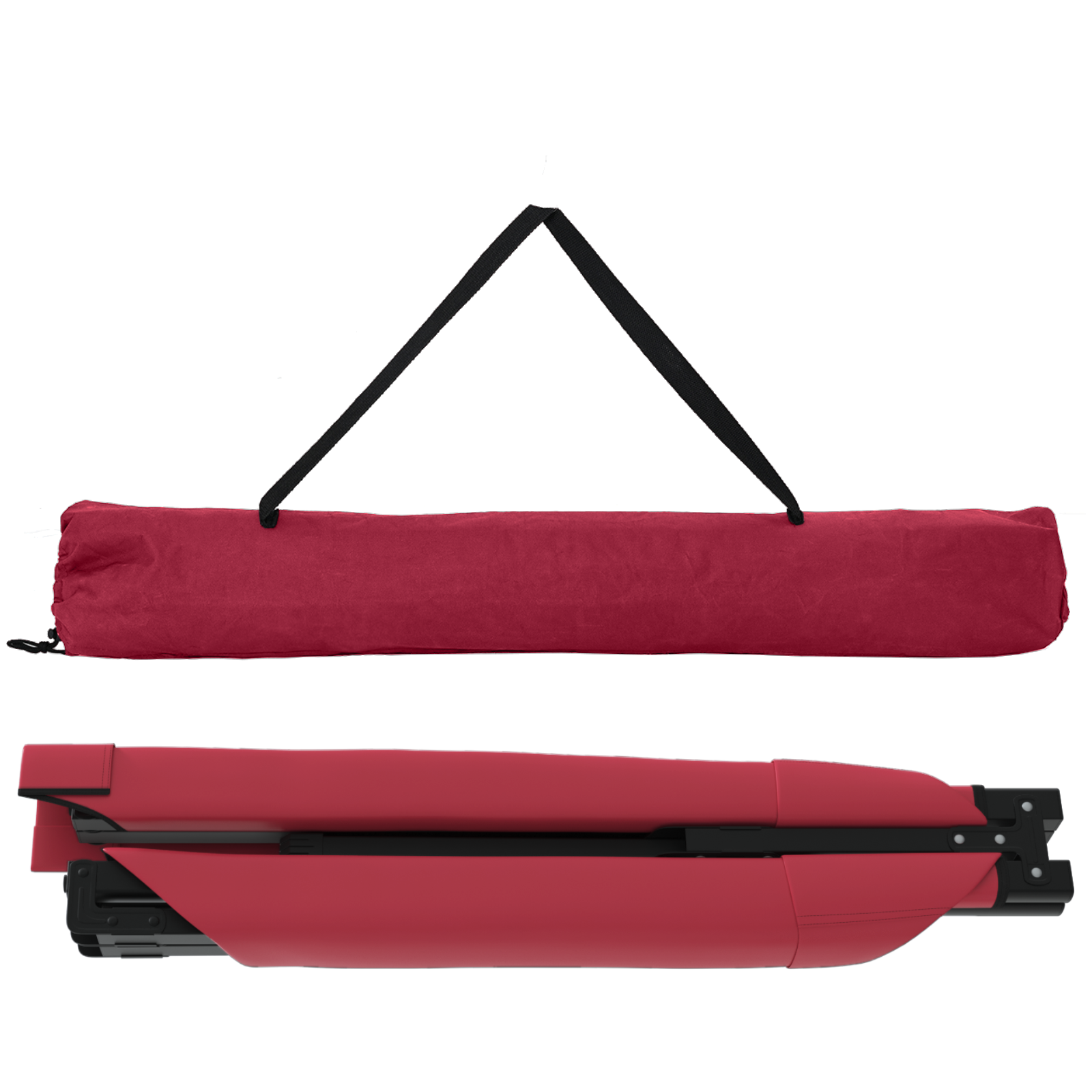 Folding Sun Bed with Carry Bag Red 600D Oxford Fabric - Image 4