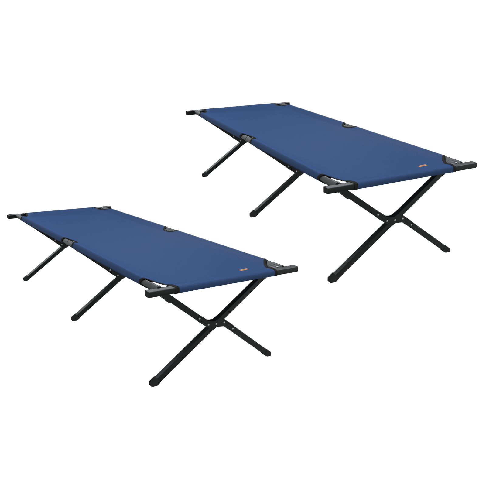 Folding Sun Beds 2 pcs with Carry Bag Blue 600D Oxford Fabric - Image 2
