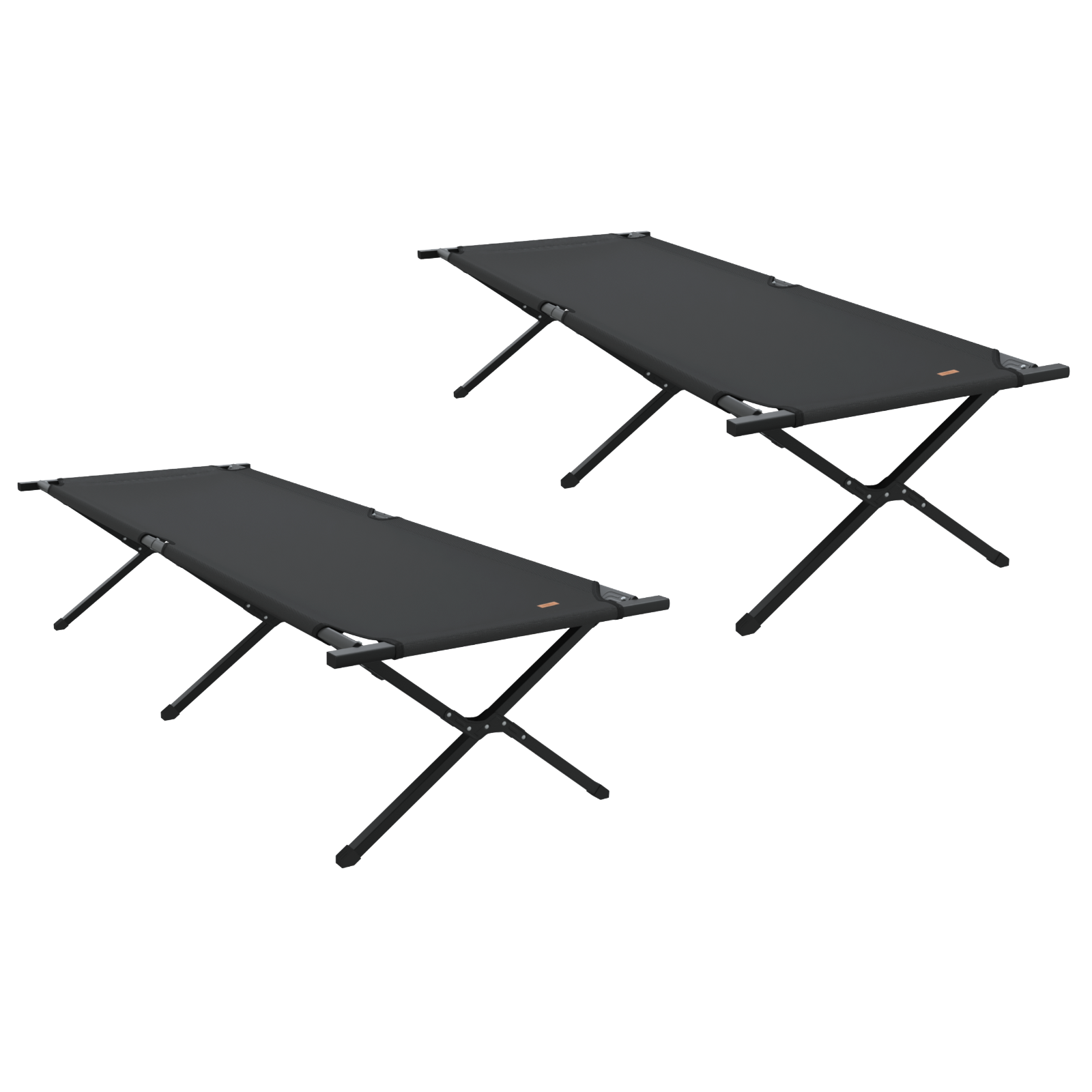 Folding Sun Beds 2 pcs with Carry Bag Black 600D Oxford Fabric - Image 2