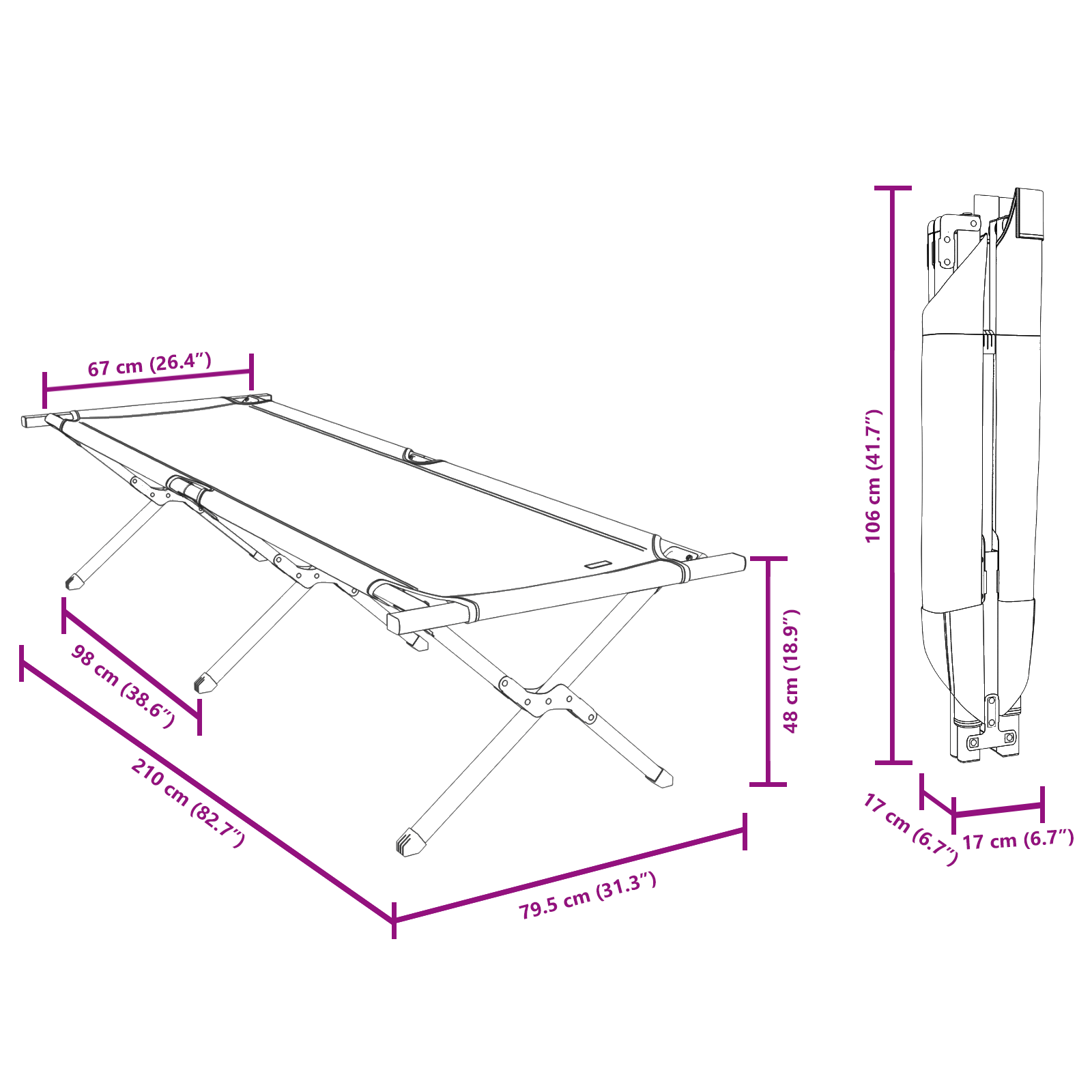 Folding Sun Beds 2 pcs with Carry Bag Grey 600D Oxford Fabric - Image 10