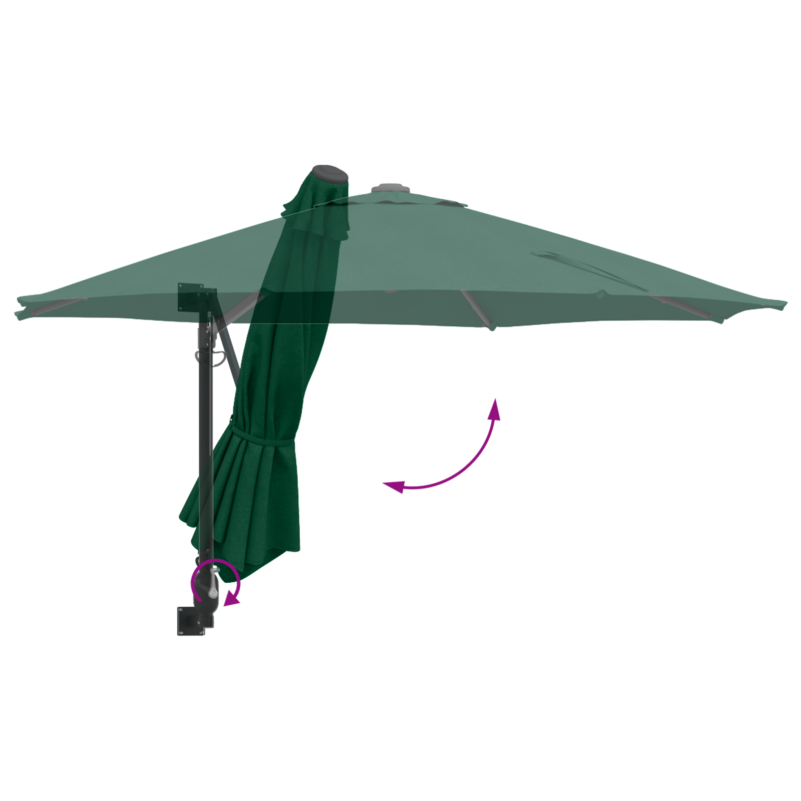 Large Green Patio Umbrella Metal, Polyester Large Tiltable - Image 8