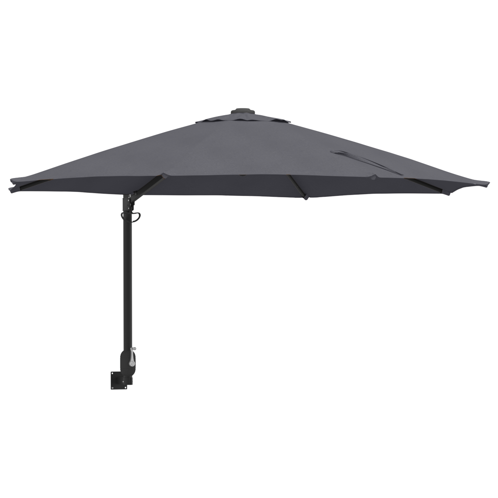 Patio Umbrella Anthracite Powder-Coated Steel, Polyester Large - Image 2
