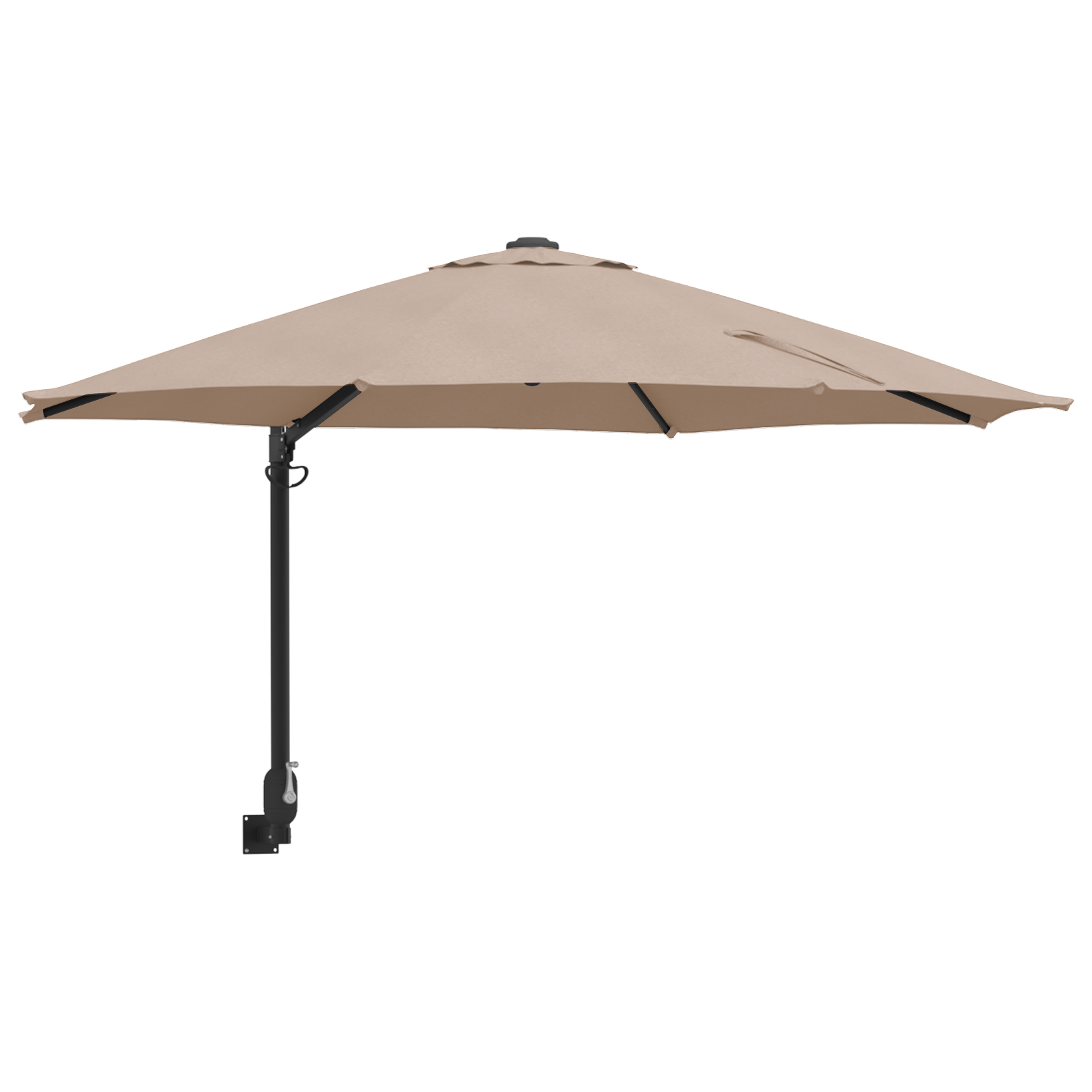 Patio Umbrella Taupe Polyester Large Foldable Patio Umbrella - Image 2
