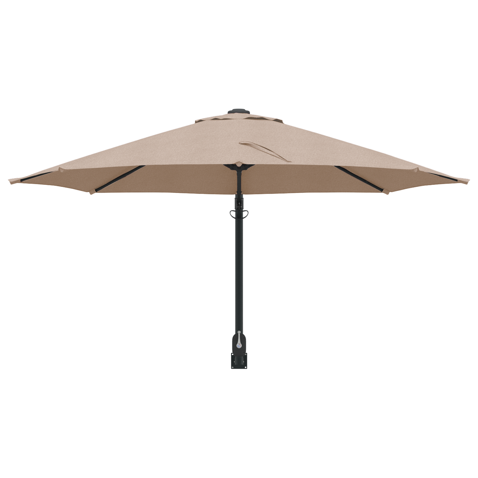 Patio Umbrella Taupe Polyester Large Foldable Patio Umbrella - Image 4