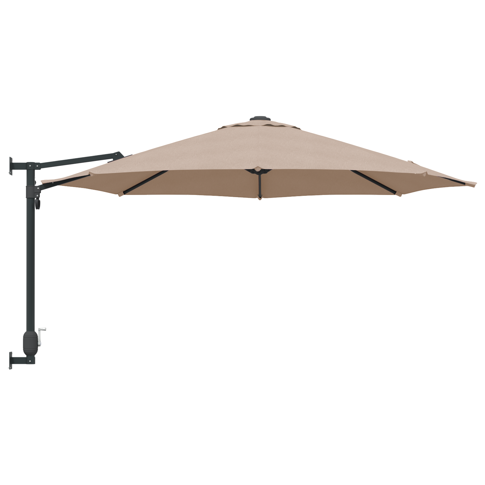 Patio Umbrella Taupe Polyester Large Foldable Patio Umbrella - Image 5
