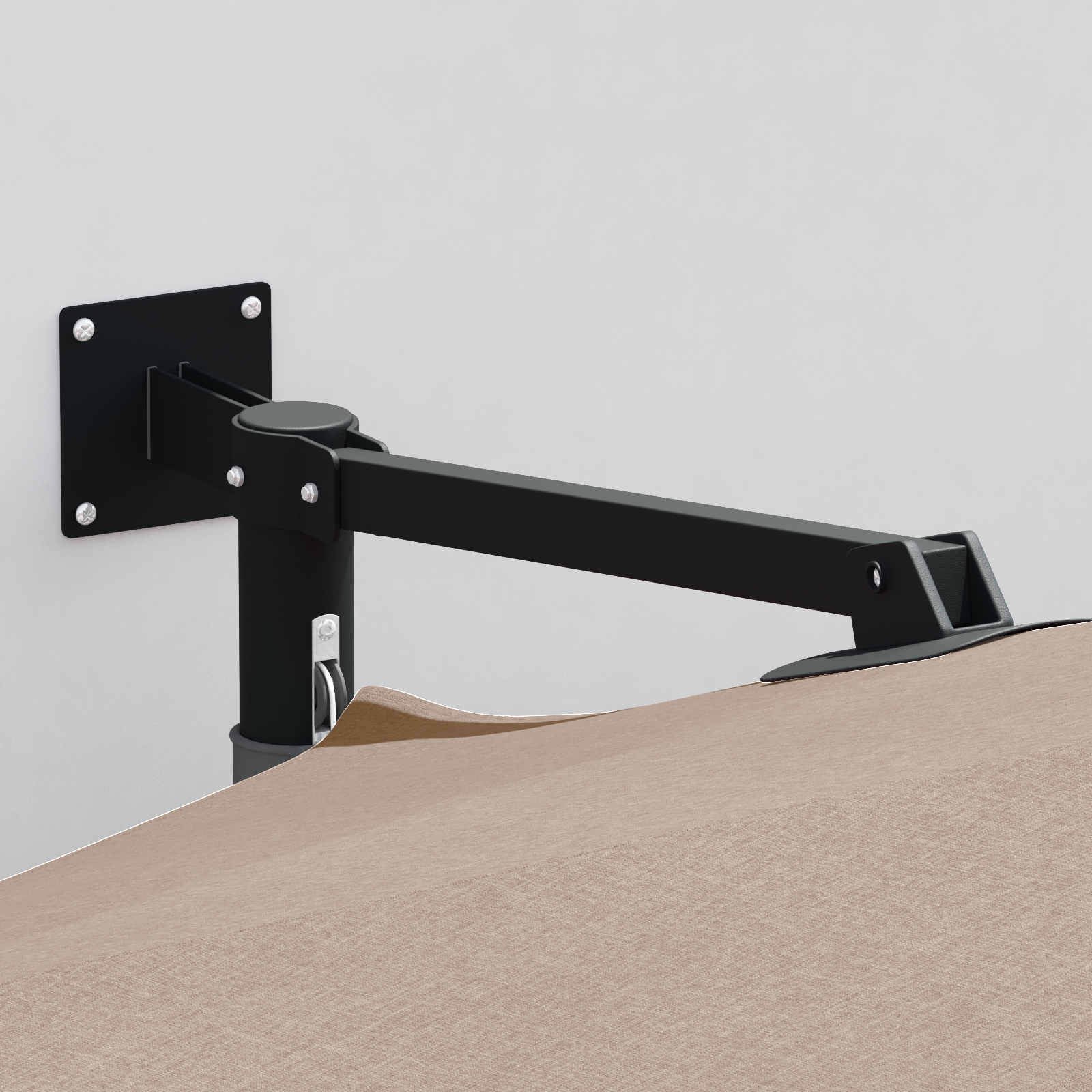 Patio Umbrella Taupe Polyester Large Foldable Patio Umbrella - Image 3