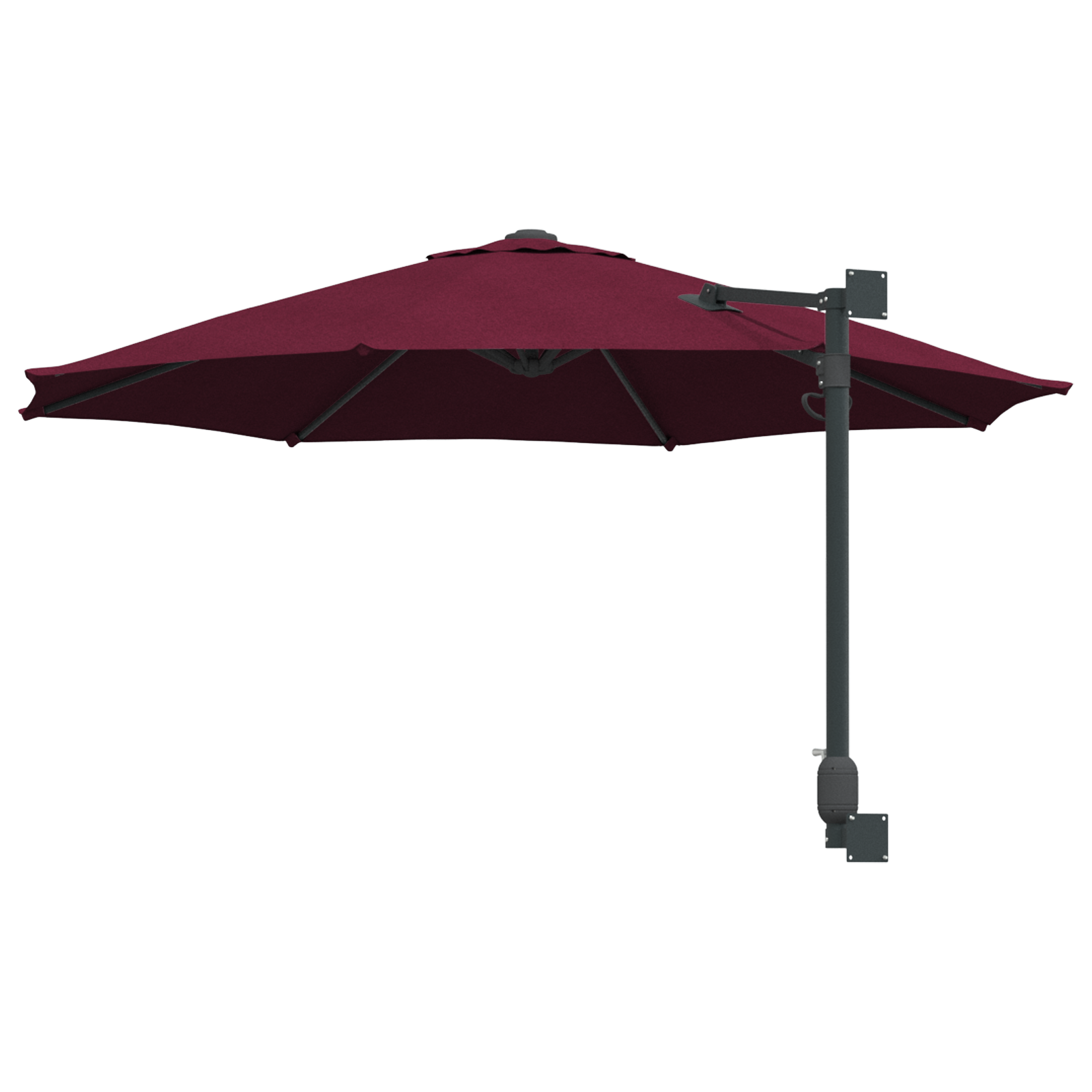 Patio Umbrella Bordeaux red Polyester Large Collapsible - Image 6